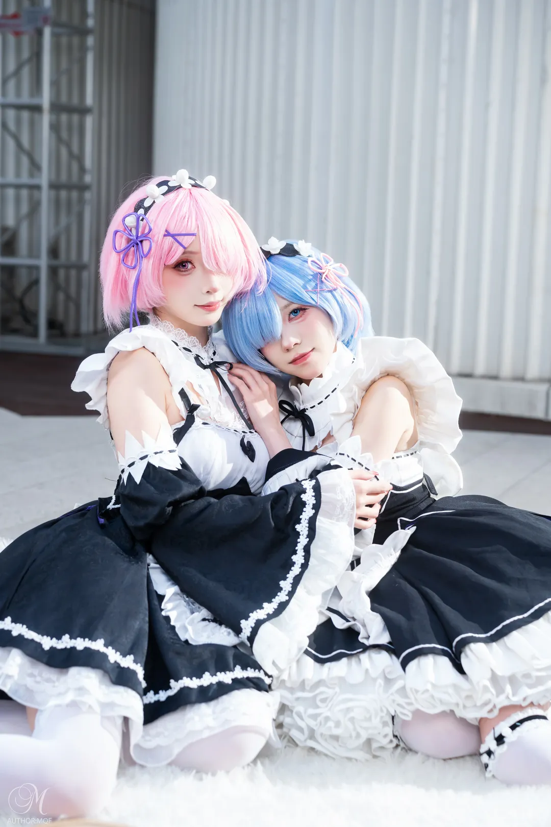二次元撮影, Re:ゼロから始める異世界生活, ラムとレムのコスプレ, Re:ゼロコスプレ, 双子メイド服 - 2枚目