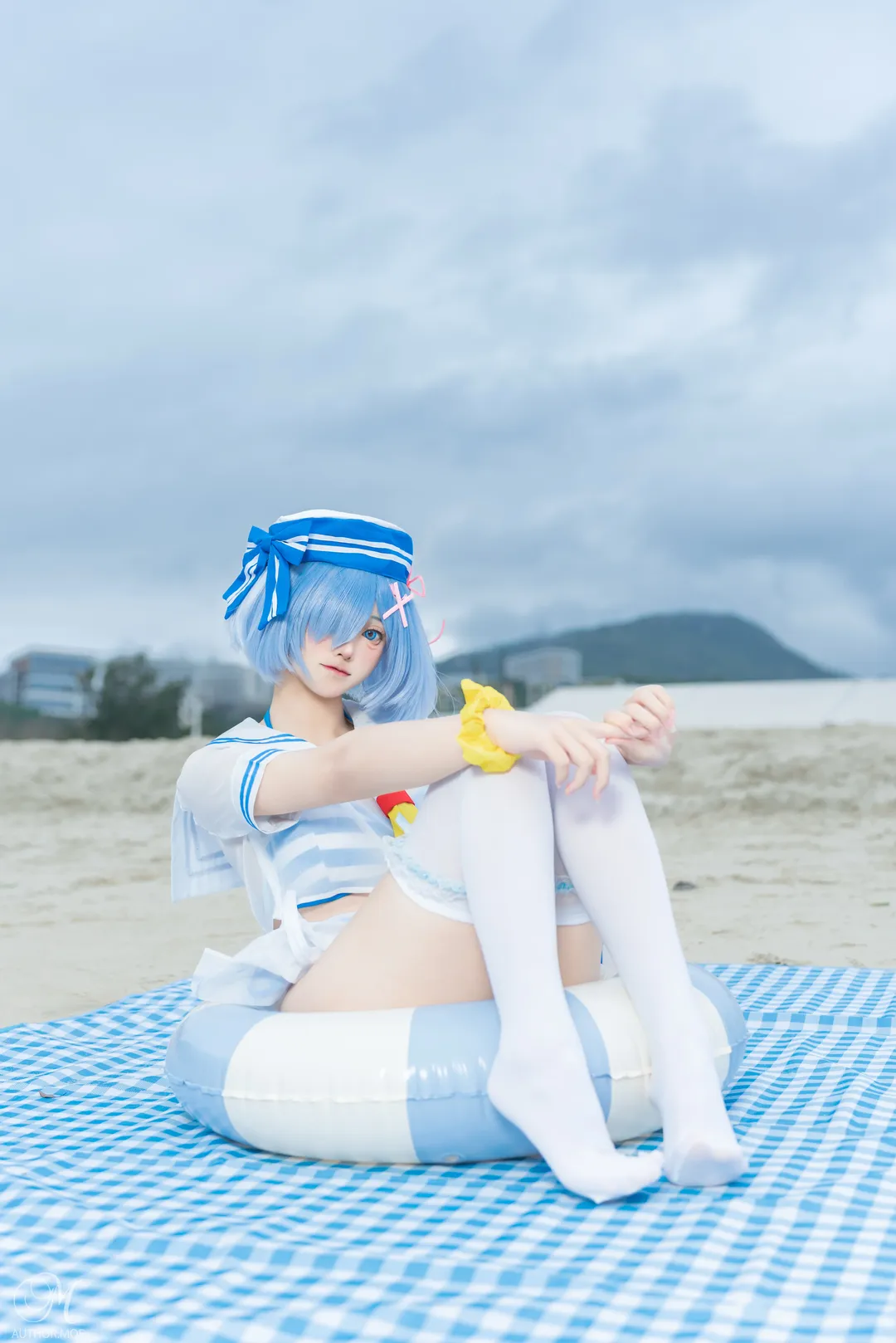 从零开始的异世界生活, 蕾姆cos, 海边cosplay, 泳装写真, 索尼a7c2直出 - 第1张