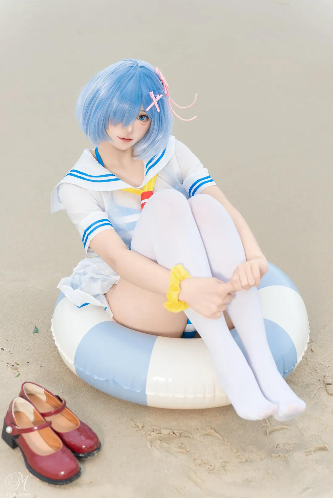 从零开始的异世界生活, 蕾姆cos, 海边cosplay, 泳装写真, 索尼a7c2直出 - 第2张