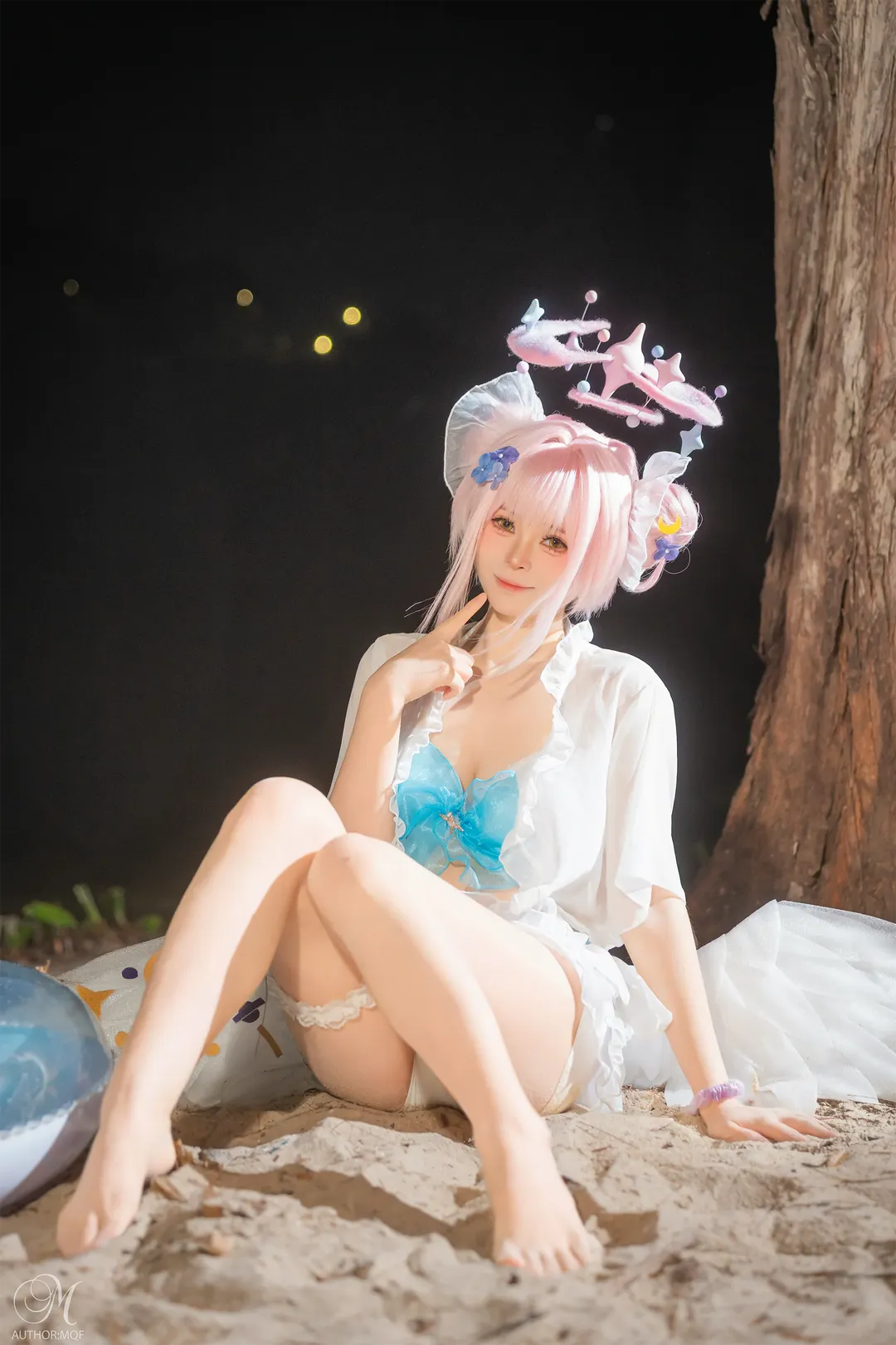 二次元, 蔚蓝档案, 泳装, 圣园未花cos, 沙滩外景 - 第1张