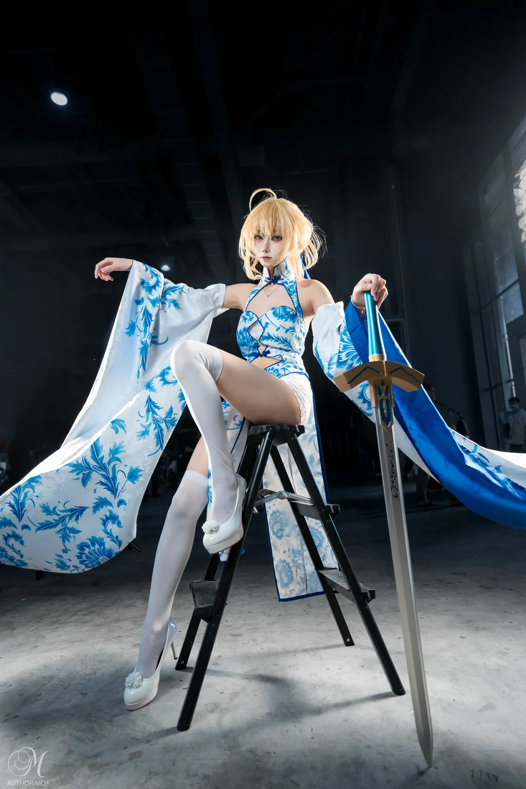 漫展摄影, 二次元场照, saber cosplay, 青花瓷国风, cosplay作品 - 第1张