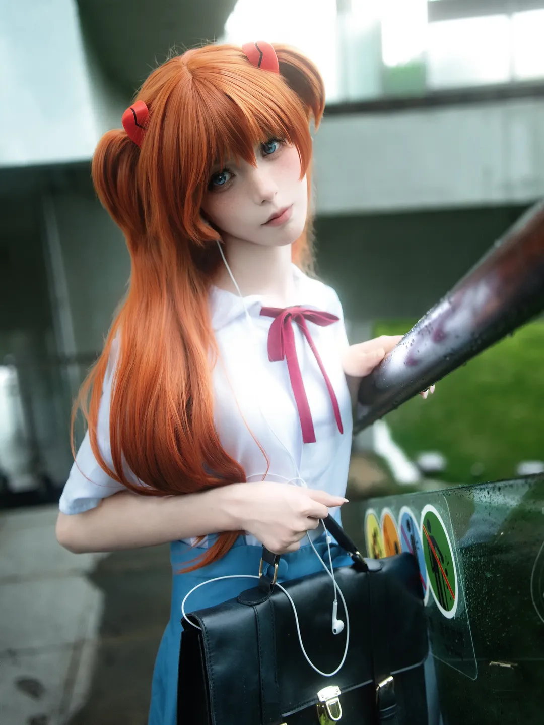 EVA, 明日香cos, 新世纪福音战士, 透明伞写真, 情绪人像 - 第2张