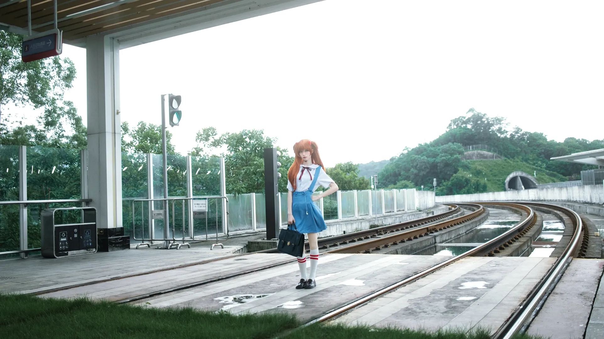 EVA, 明日香cos, 新世纪福音战士, 透明伞写真, 情绪人像 - 第4张