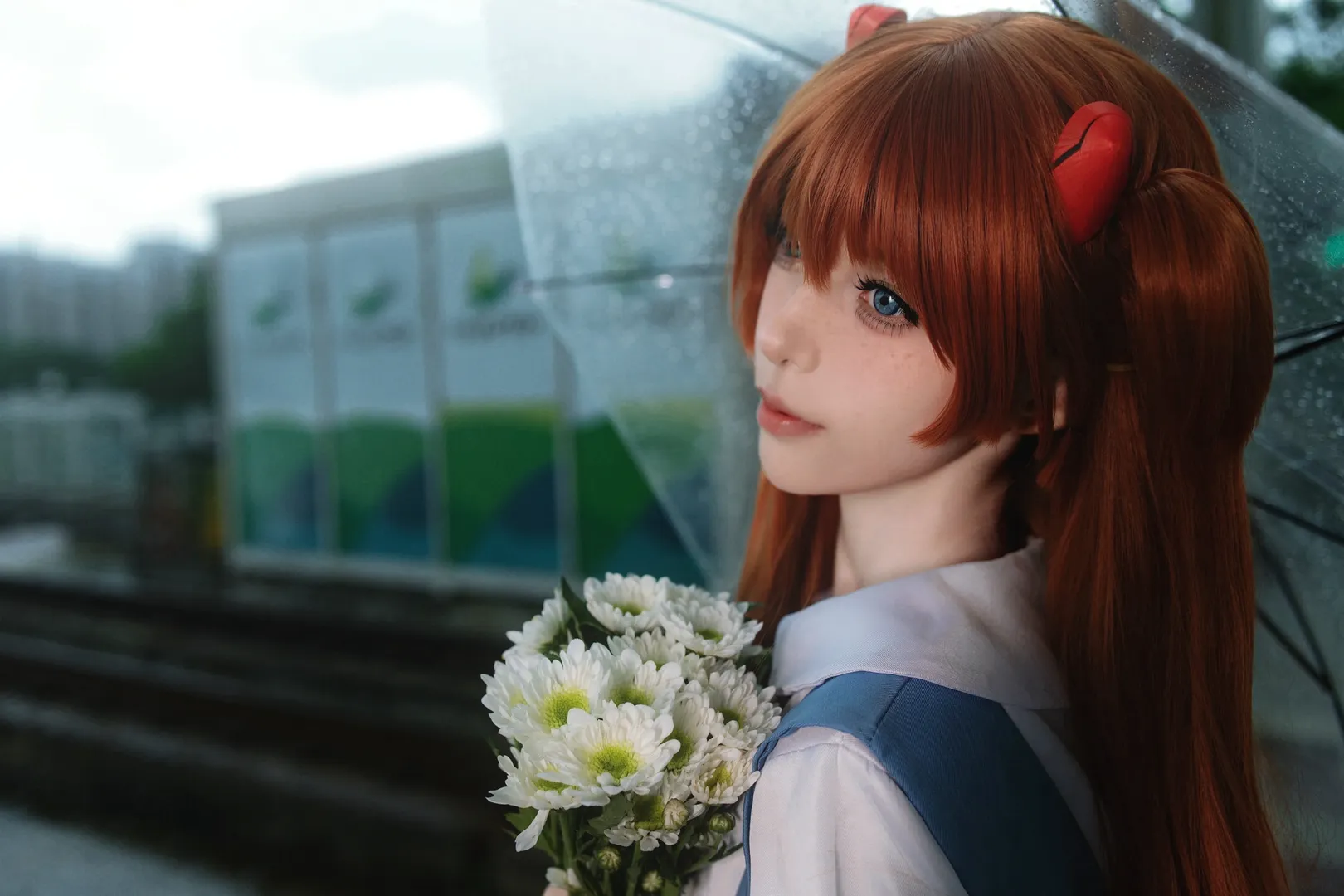 EVA, 明日香cos, 新世纪福音战士, 透明伞写真, 情绪人像