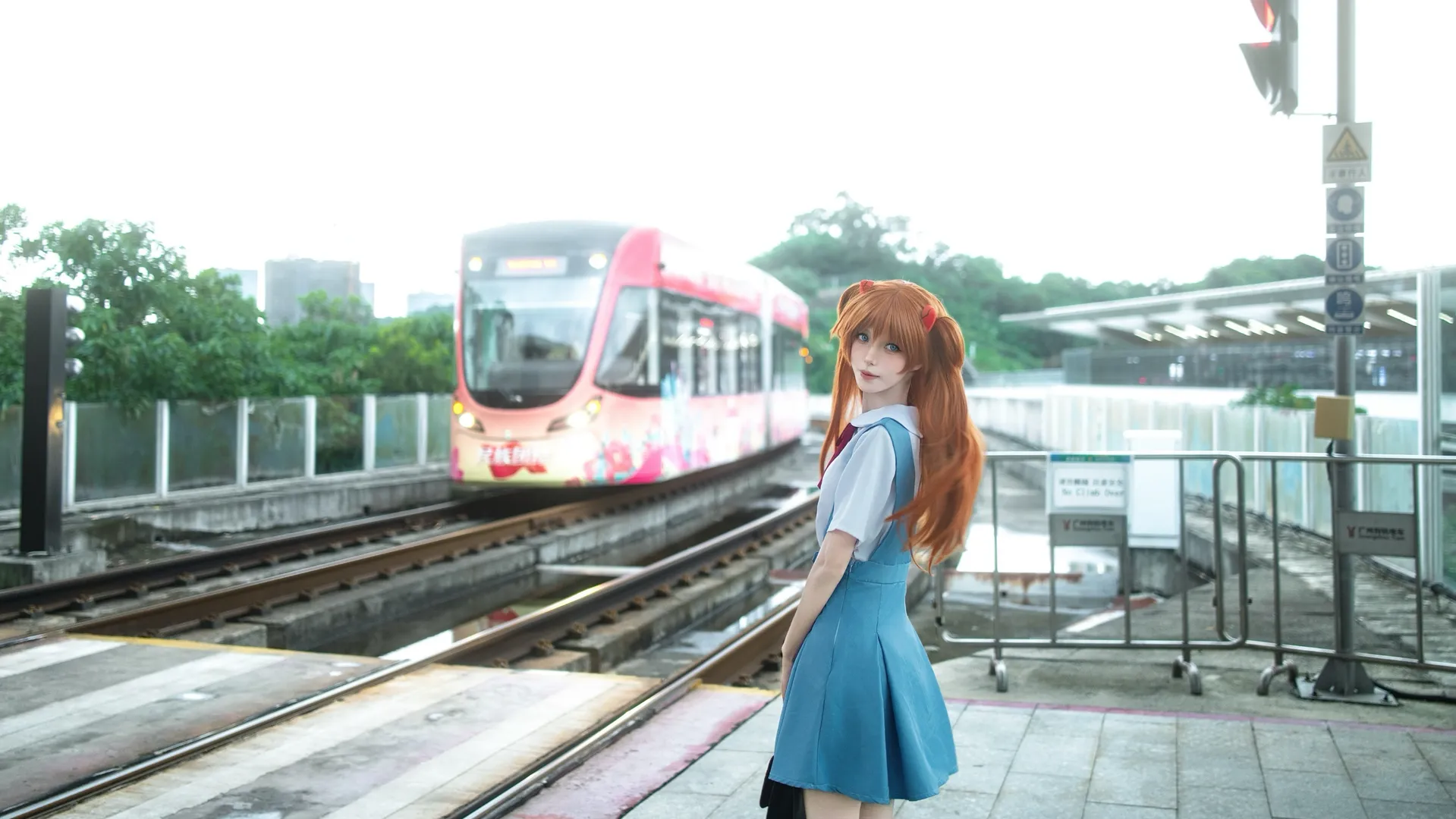 EVA, 明日香cos, 新世纪福音战士, 透明伞写真, 情绪人像 - 第7张