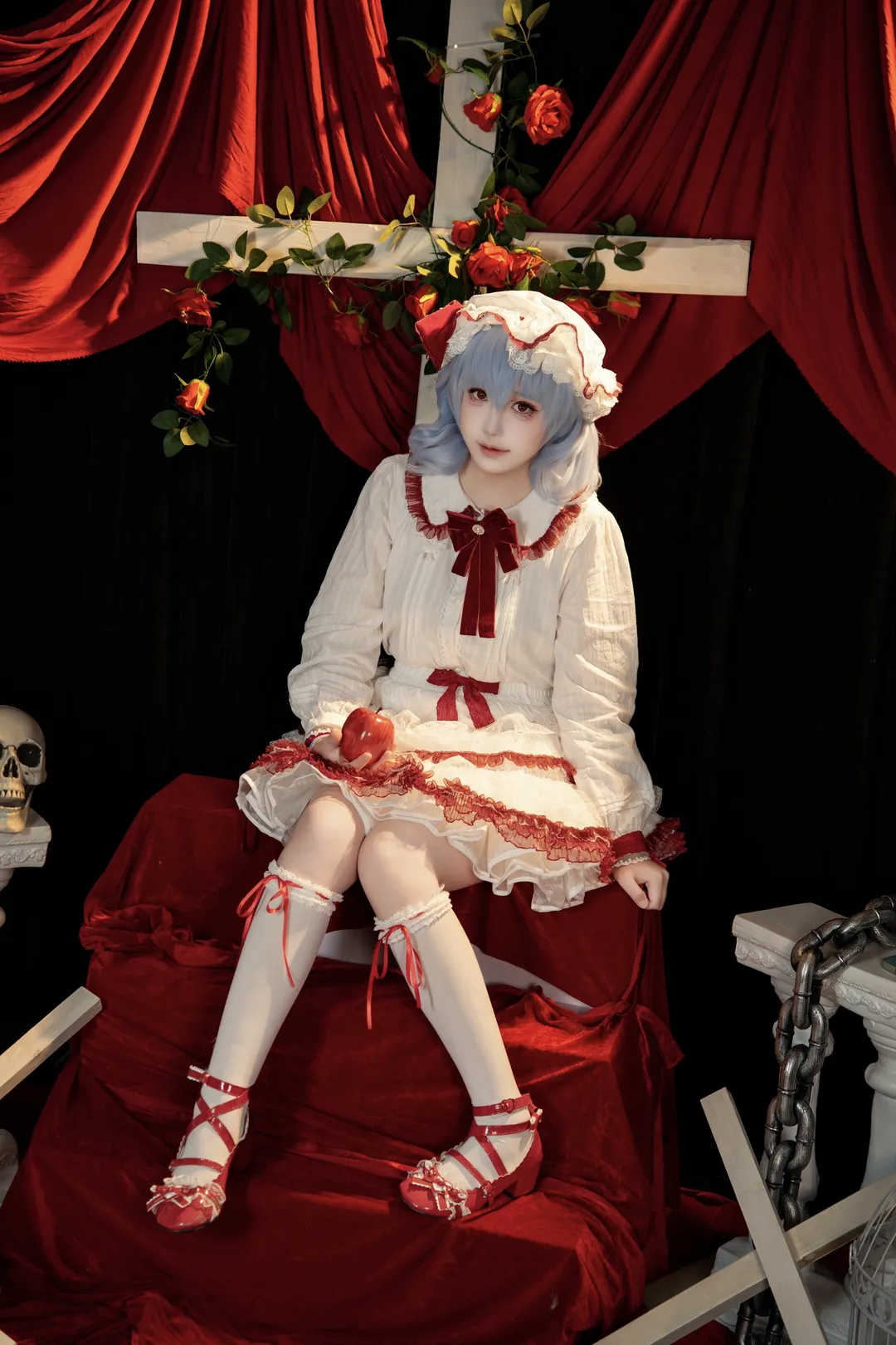 东方project, 蕾米莉亚cos, 哥特风, 二次元cosplay, 摄影棚正片 - 第4张