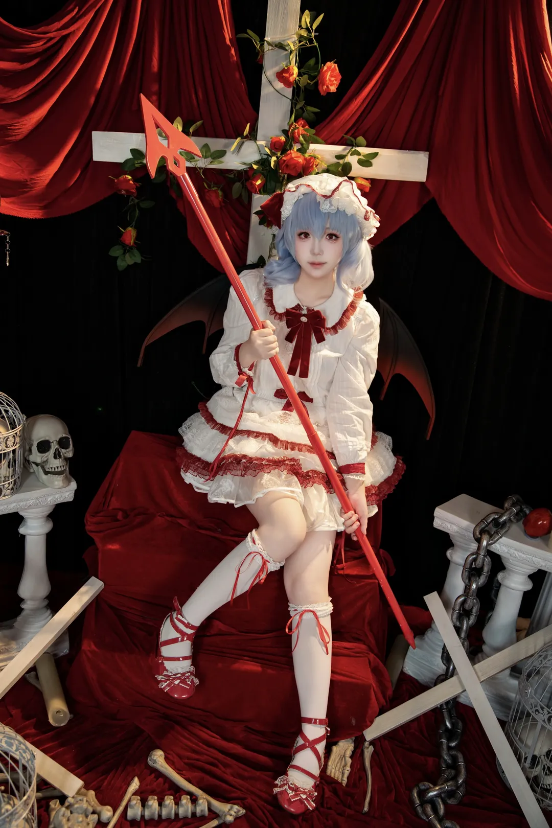 东方project, 蕾米莉亚cos, 哥特风, 二次元cosplay, 摄影棚正片 - 第5张