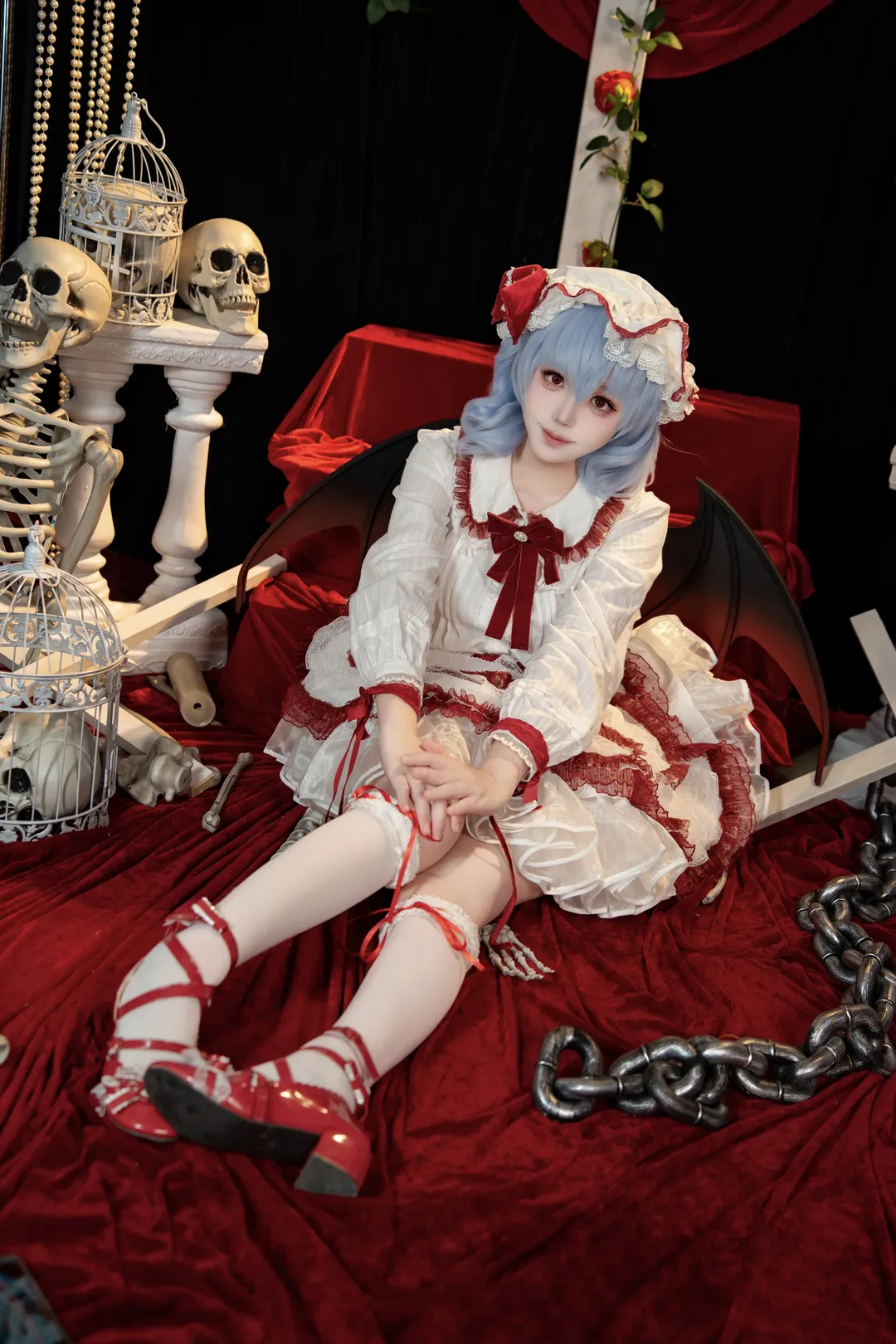 东方project, 蕾米莉亚cos, 哥特风, 二次元cosplay, 摄影棚正片 - 第6张