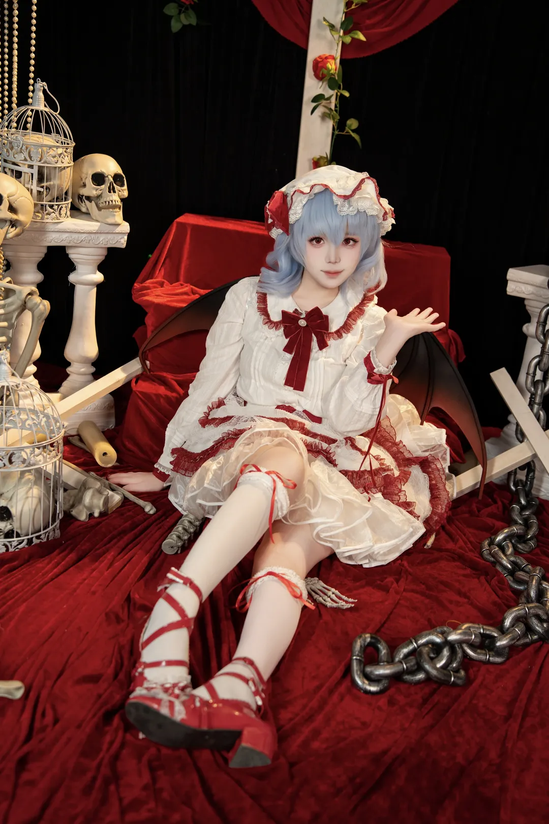 东方project, 蕾米莉亚cos, 哥特风, 二次元cosplay, 摄影棚正片 - 第8张