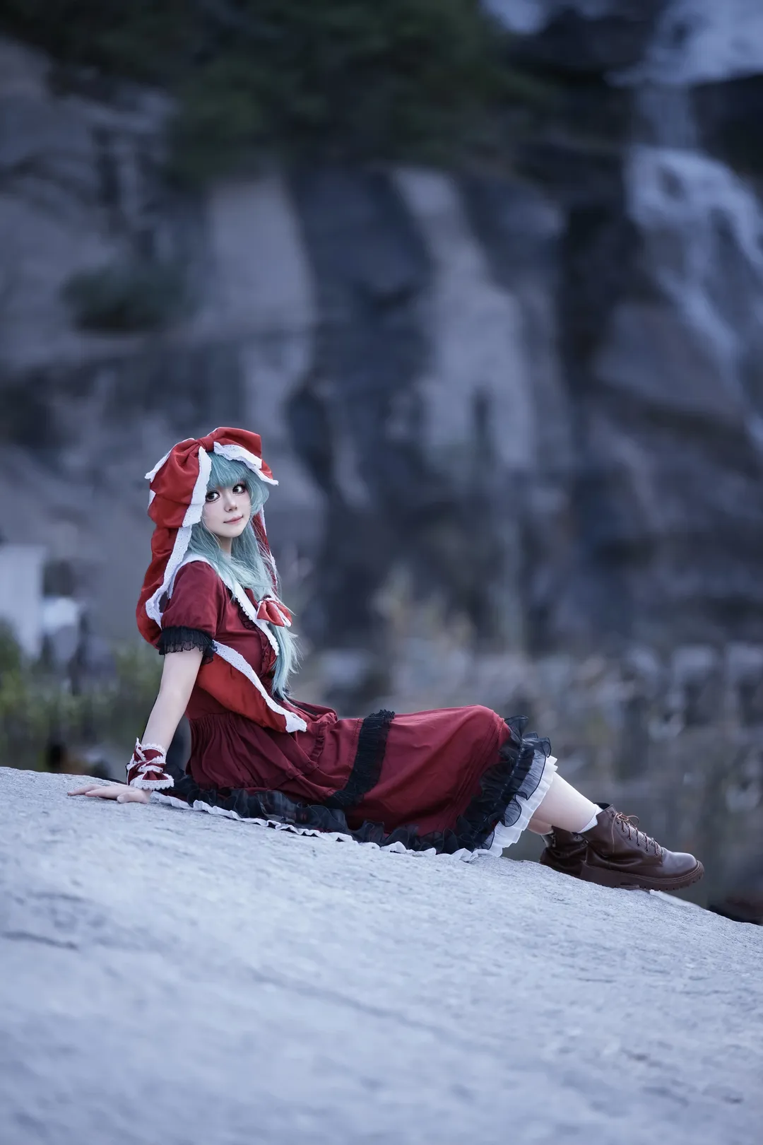 东方project, 东方风神录, 键山雏cos, 瀑布外景摄影, 复古洋装cosplay - 第9张