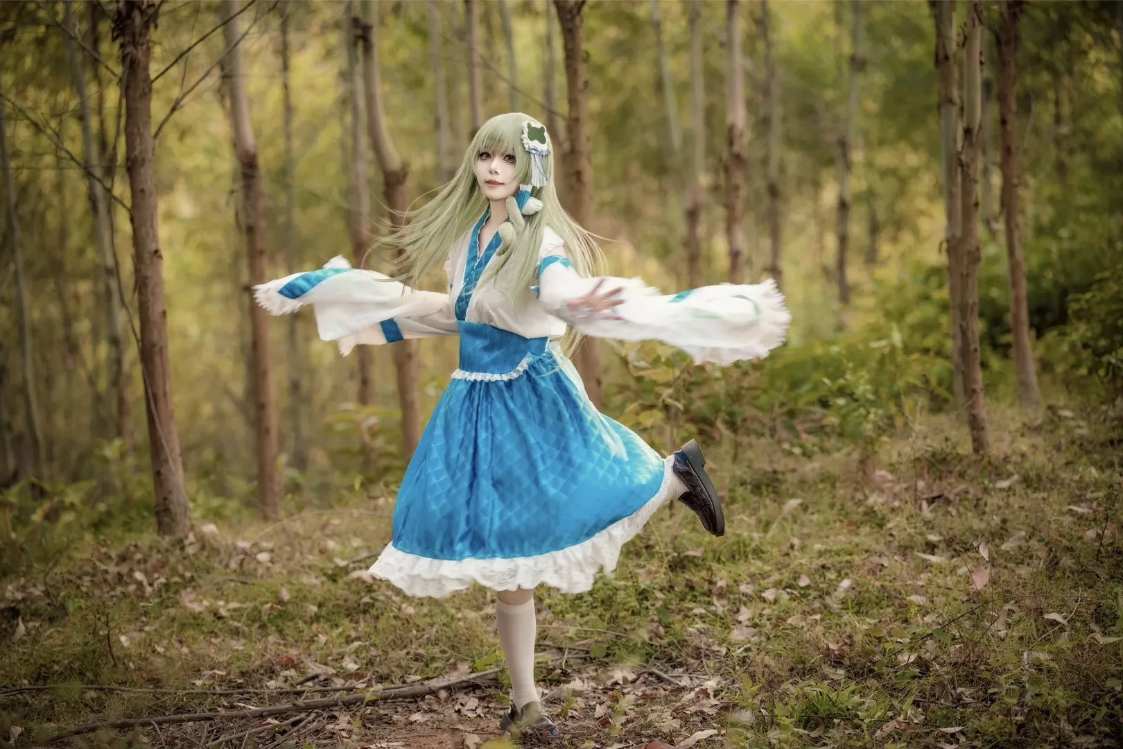 东方Project, 东风谷早苗cos, cosplay摄影, 外景正片, 东方风神录 - 第14张