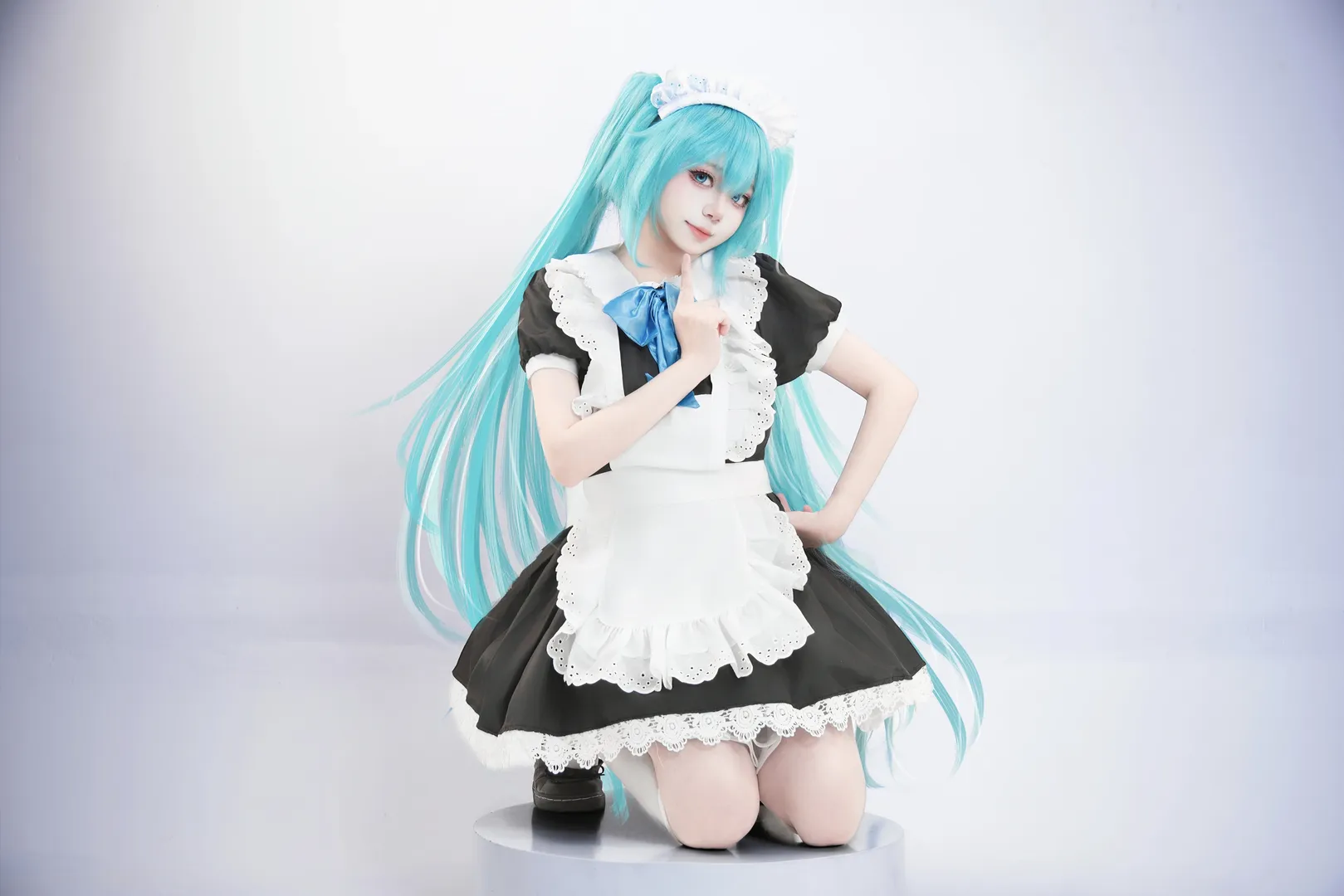 女仆装, 二次元cosplay, 初音未来cos, 白棚摄影, Vocaloid