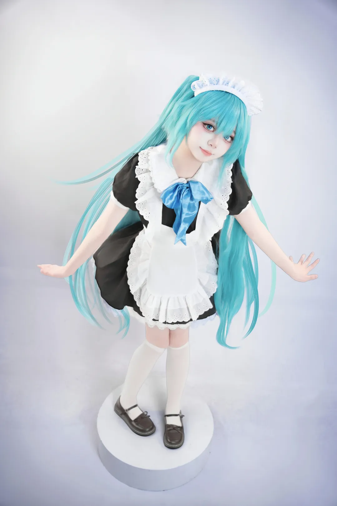 初音未来cos, cosplay正片, 白棚摄影, Vocaloid, 初音未来女仆装 - 第4张