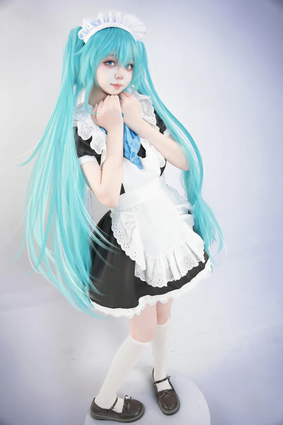 初音未来cos, cosplay正片, 白棚摄影, Vocaloid, 初音未来女仆装