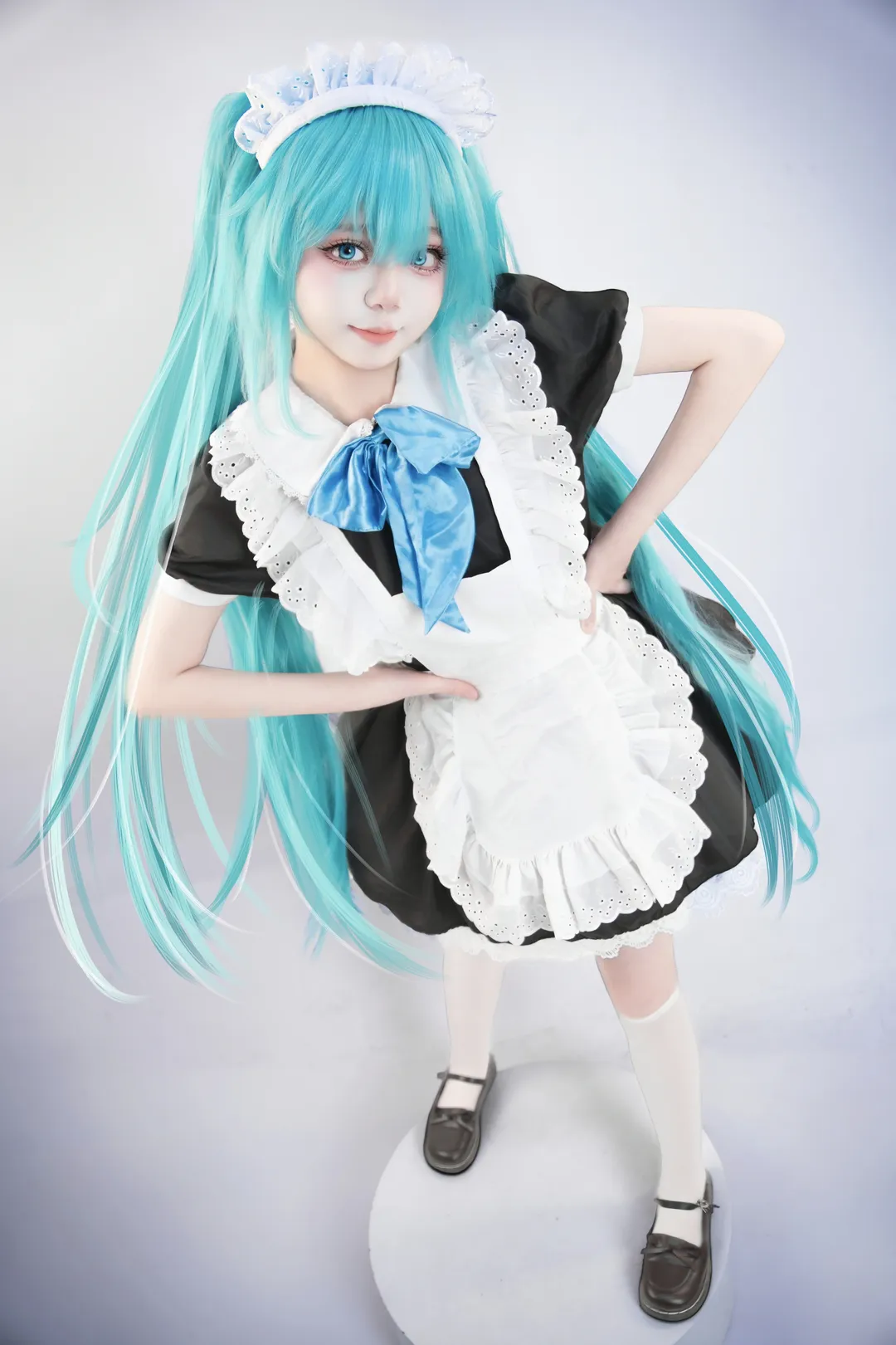 初音未来cos, cosplay正片, 白棚摄影, Vocaloid, 初音未来女仆装 - 第6张