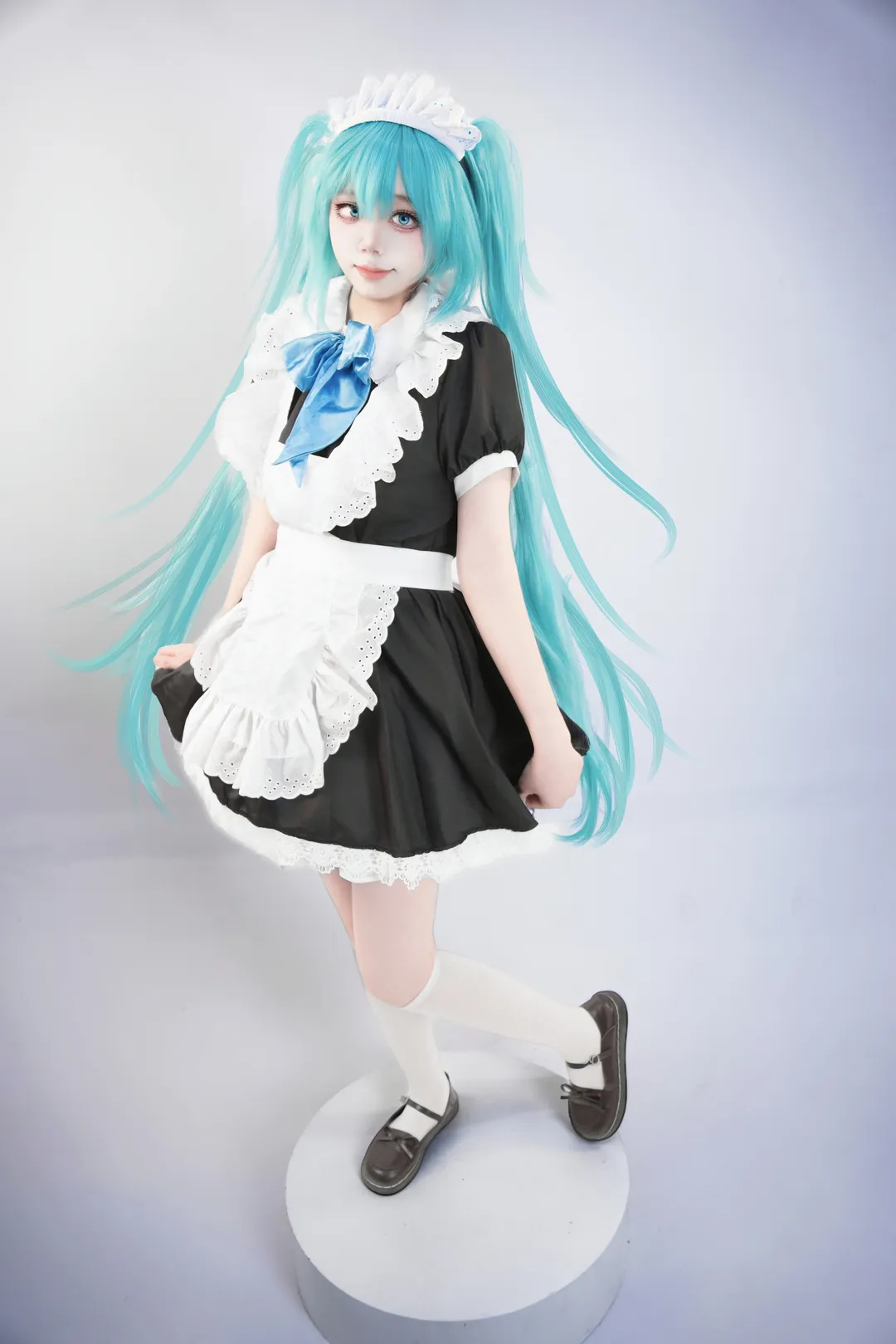 初音未来cos, cosplay正片, 白棚摄影, Vocaloid, 初音未来女仆装 - 第7张