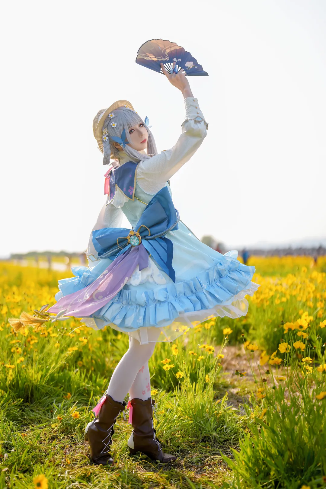 原神, 角色还原, 神里绫华cos, 大连摄影, 油菜花海