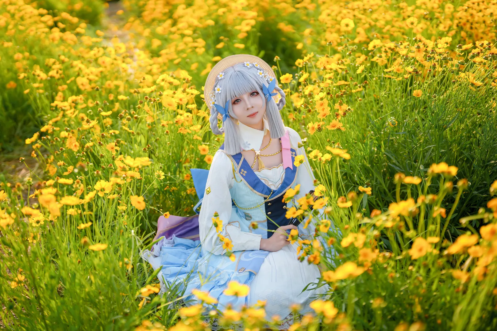 原神, 角色还原, 神里绫华cos, 大连摄影, 油菜花海 - 第2张
