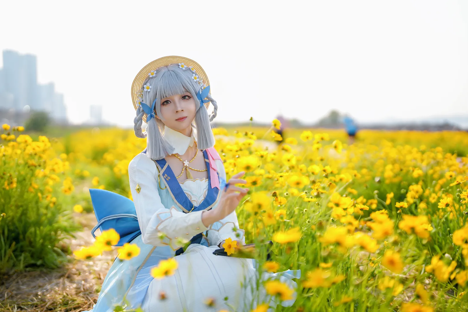 原神, 角色还原, 神里绫华cos, 大连摄影, 油菜花海 - 第4张