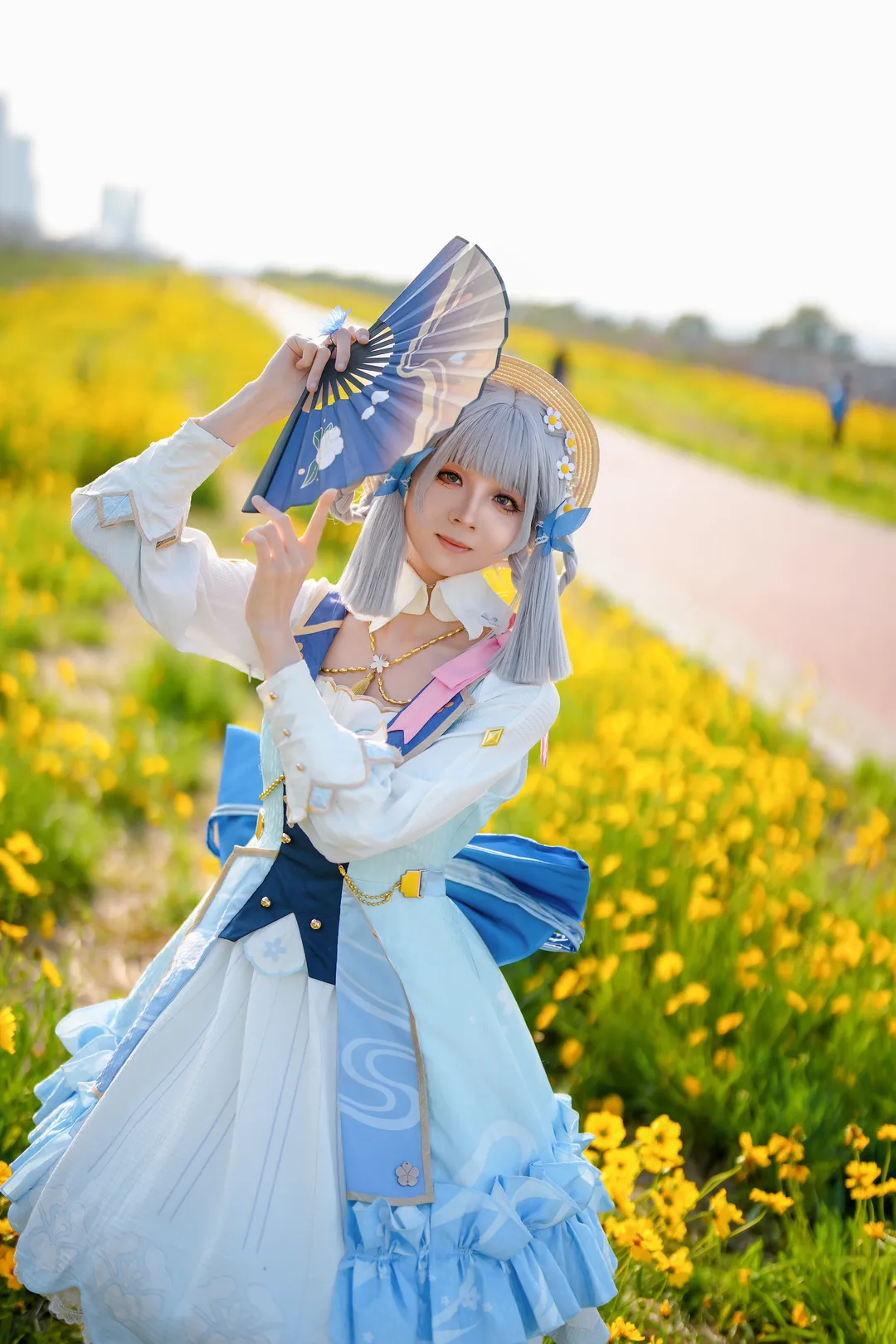 原神, 角色还原, 神里绫华cos, 大连摄影, 油菜花海 - 第5张