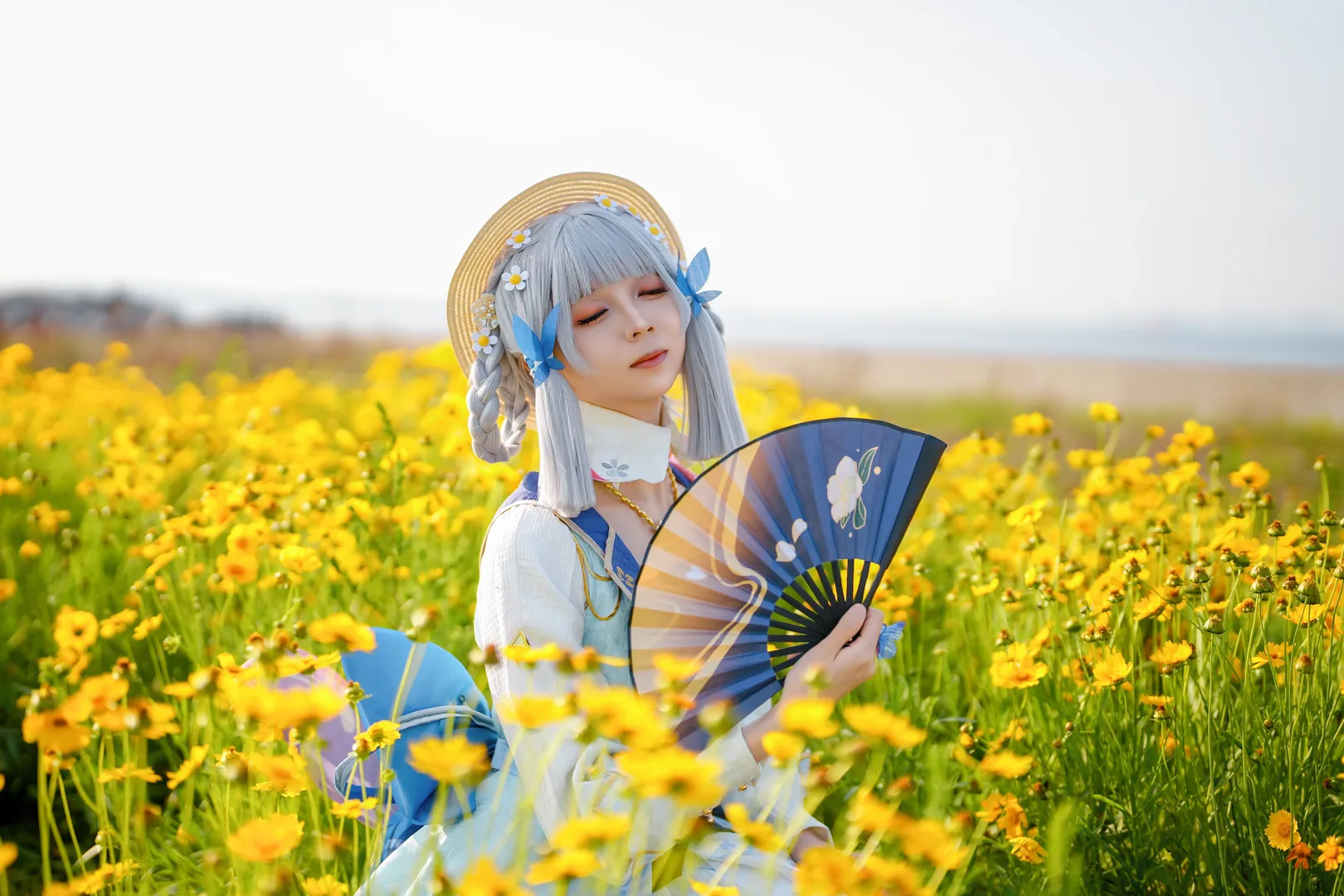 原神, 角色还原, 神里绫华cos, 大连摄影, 油菜花海 - 第7张