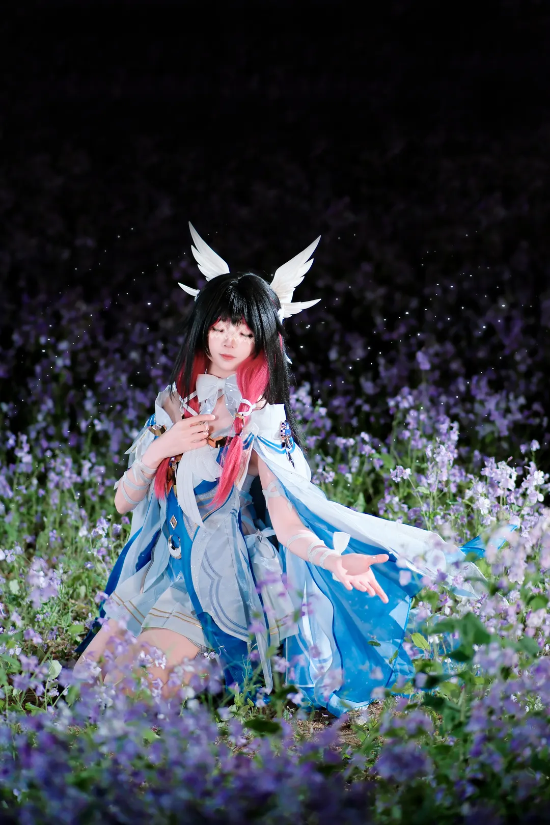 原神, 哥伦比娅cos, 二次元少女, cosplay正片, 夜景摄影 - 第1张