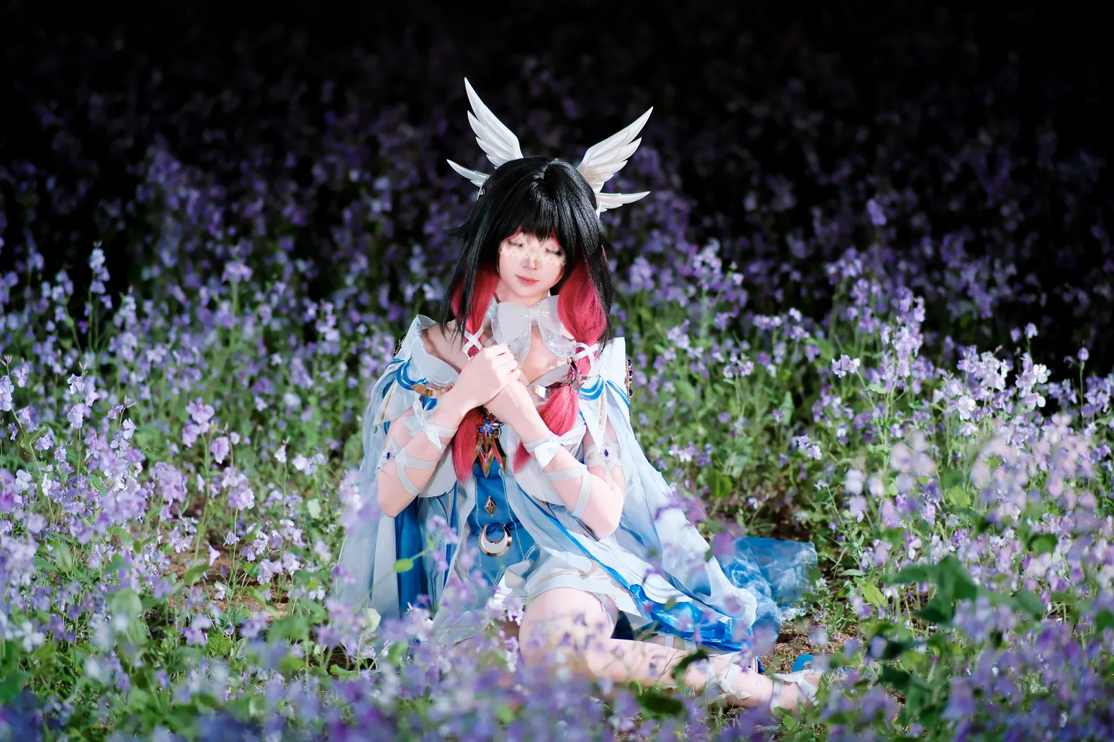 原神, 哥伦比娅cos, 二次元少女, cosplay正片, 夜景摄影 - 第2张