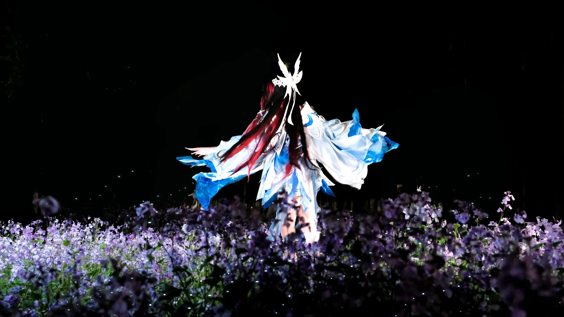 原神, 哥伦比娅cos, 二次元少女, cosplay正片, 夜景摄影 - 第8张