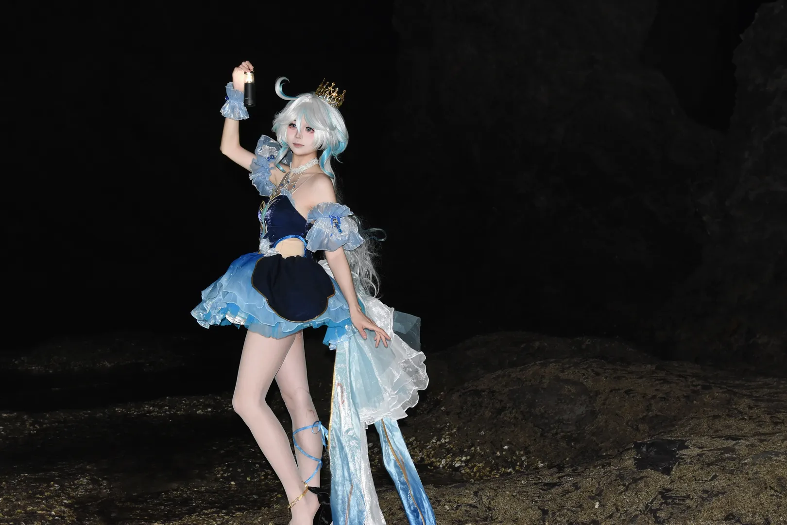 原神, 芙宁娜cos, 二次元cosplay, cosplay日常, 夜景摄影