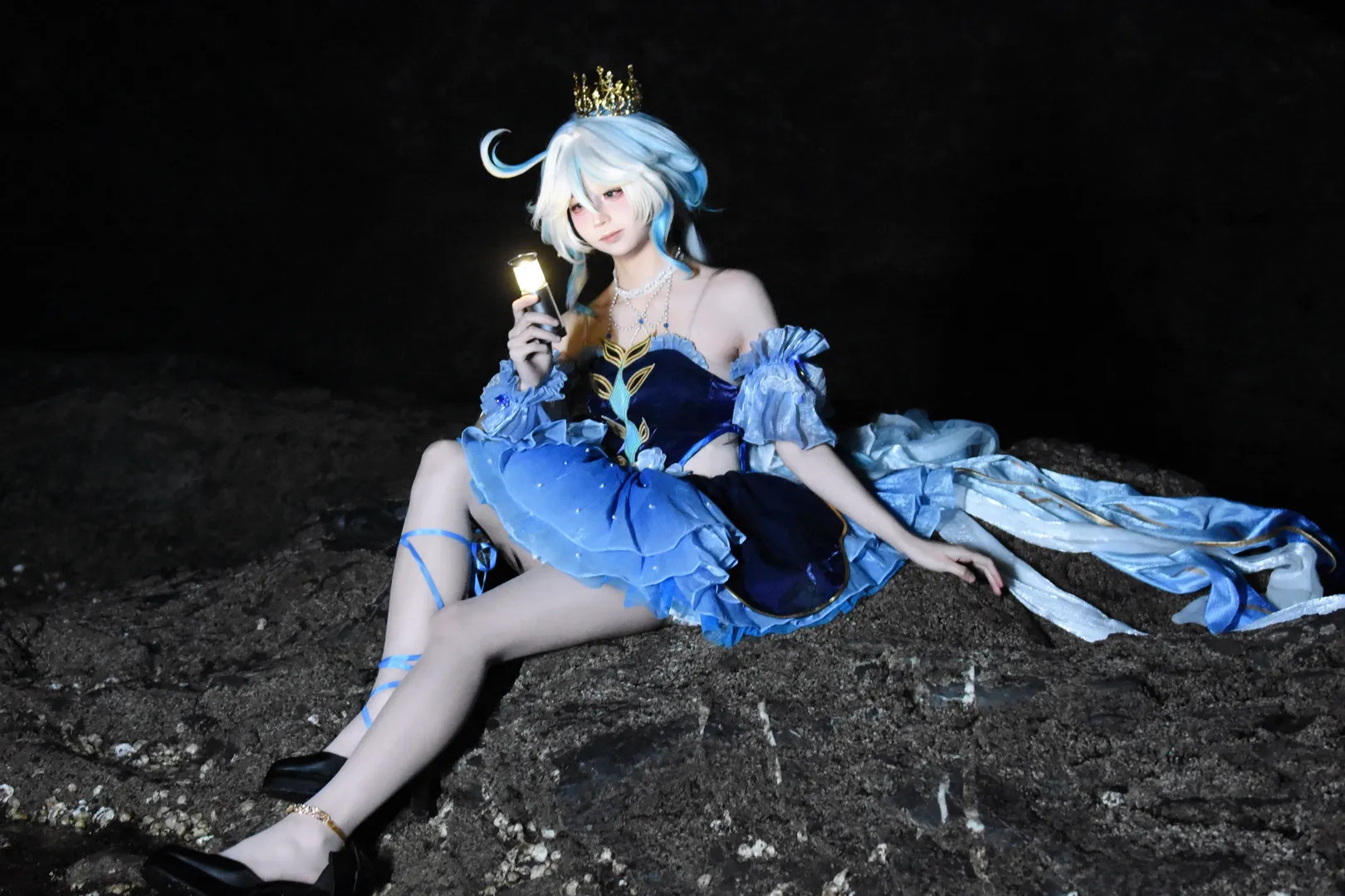 原神, 芙宁娜cos, 二次元cosplay, cosplay日常, 夜景摄影 - 第4张
