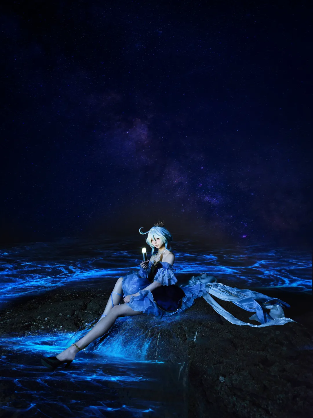 原神, フリーナ コスプレ, 独自設定, 夜景コスプレ, ブルーティアーズ - 1枚目