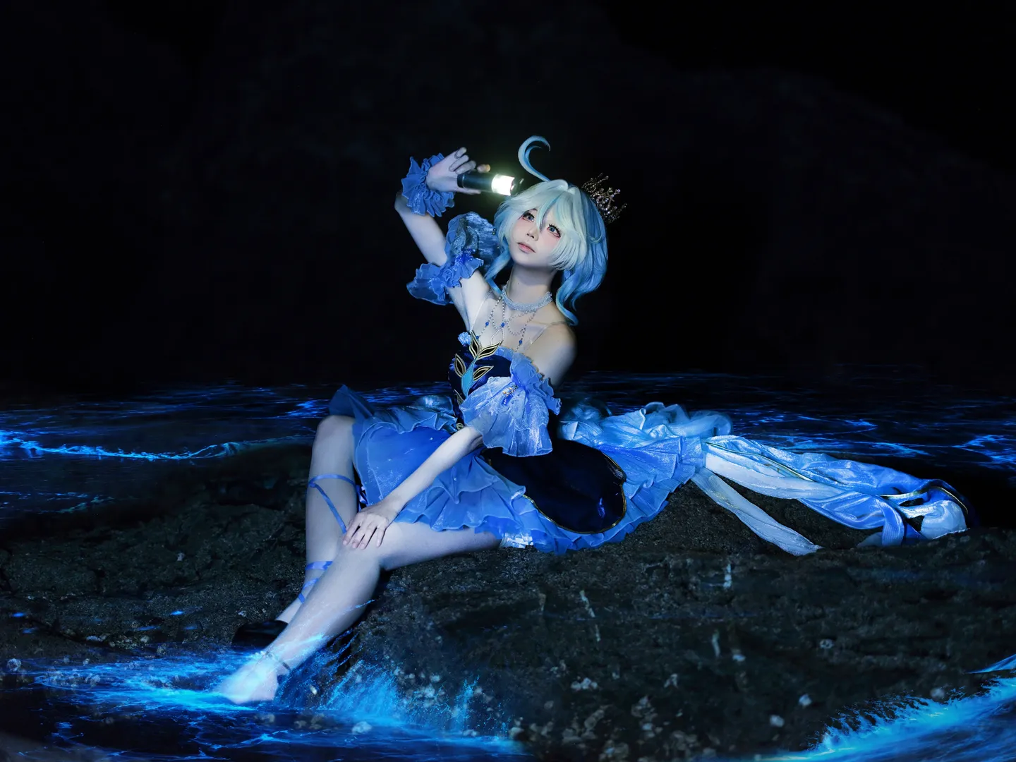 原神, フリーナ コスプレ, 独自設定, 夜景コスプレ, ブルーティアーズ - 2枚目