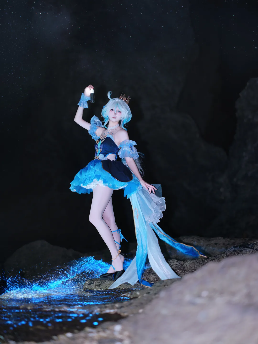 原神, フリーナ コスプレ, 独自設定, 夜景コスプレ, ブルーティアーズ - 4枚目