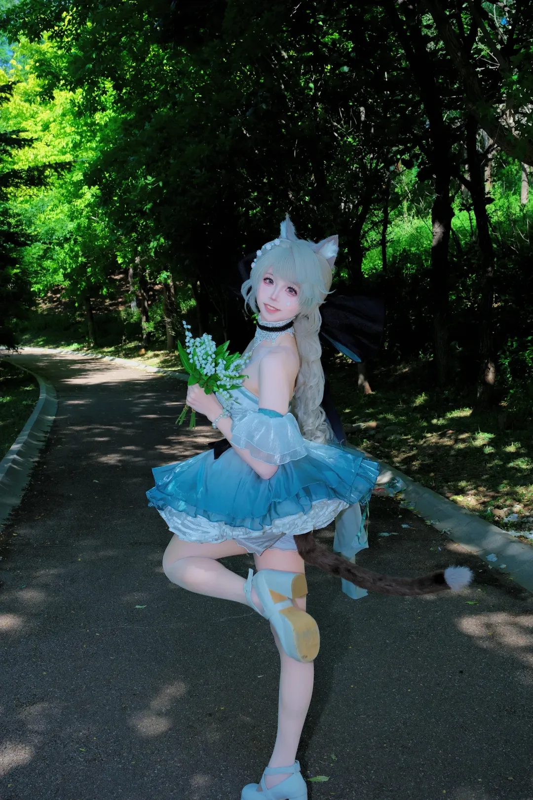 Genshin Impact, Lynette Cosplay, Lily of the Valley Waltz, Cosplay photography, Forest location - Image 1