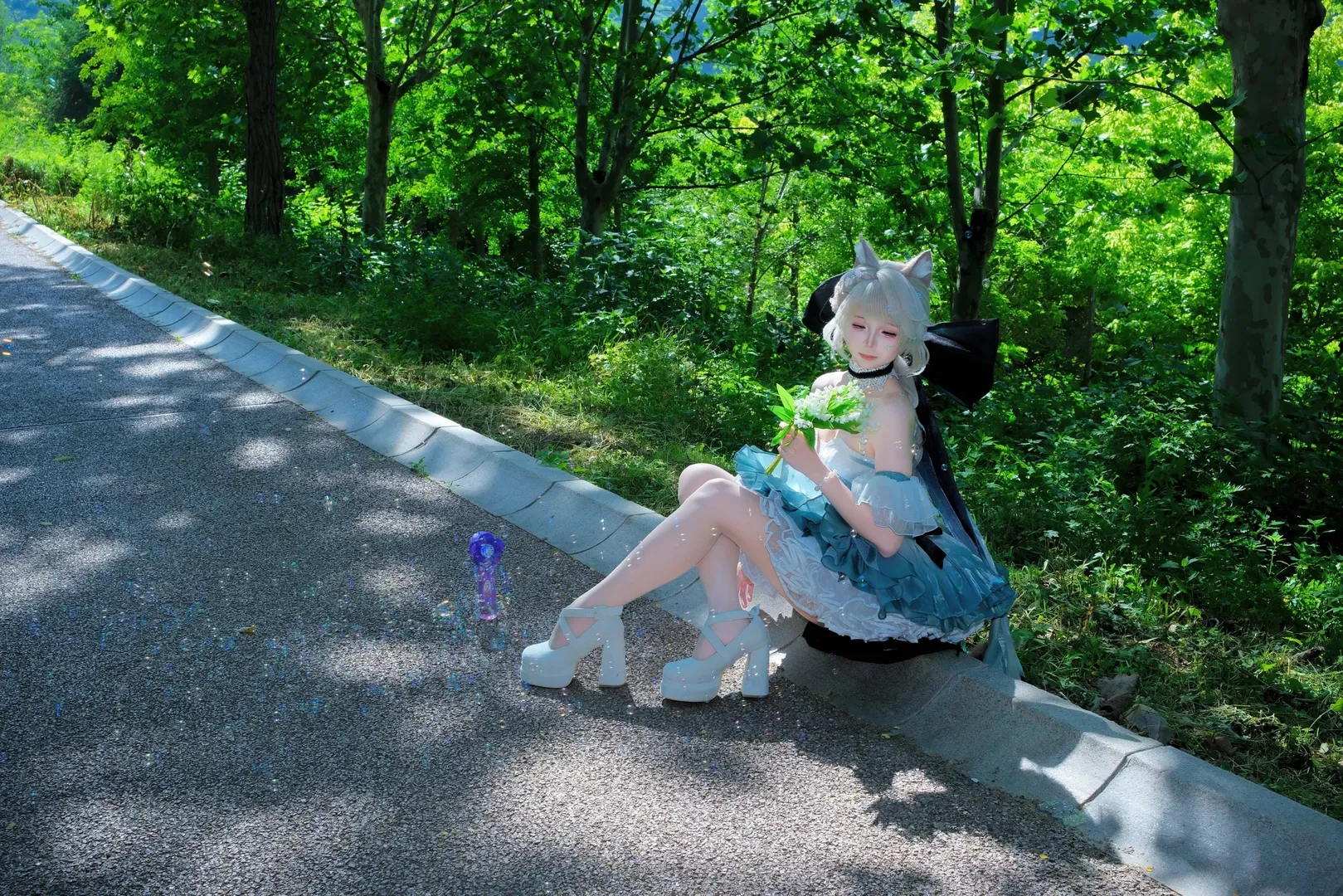 Genshin Impact, Lynette Cosplay, Lily of the Valley Waltz, Cosplay photography, Forest location - Image 2