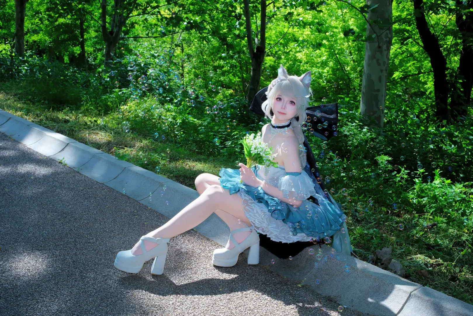原神, 琳妮特cos, 铃兰舞曲, cosplay摄影, 林间外景