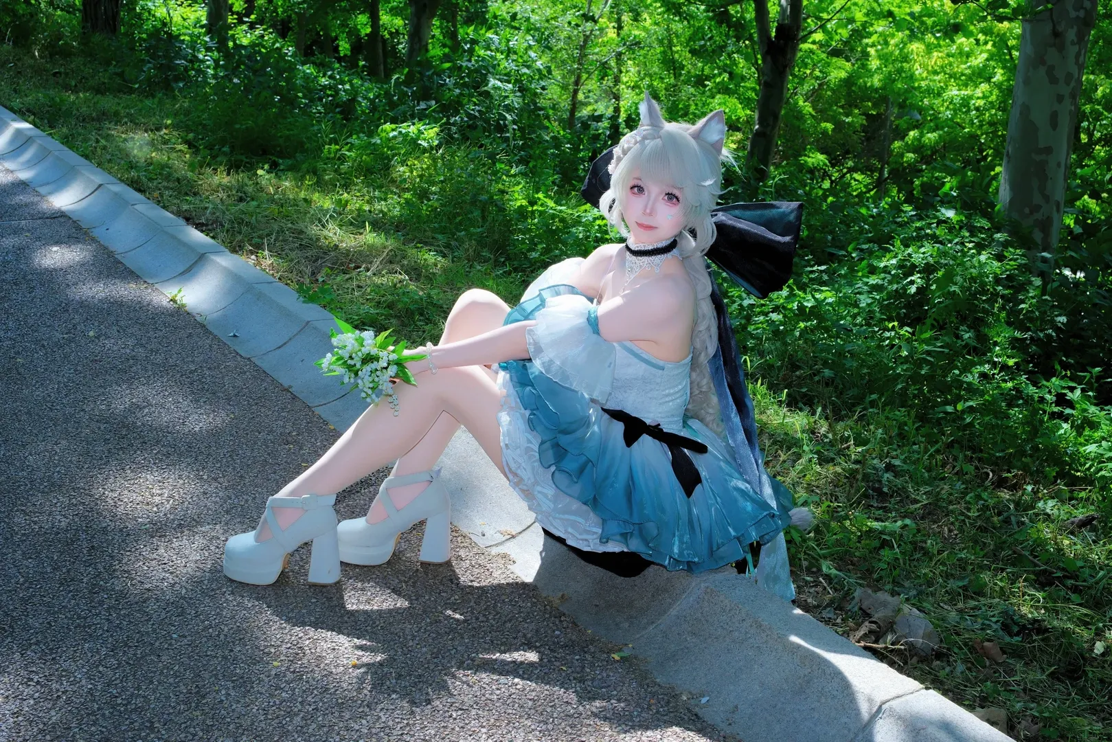 Genshin Impact, Lynette Cosplay, Lily of the Valley Waltz, Cosplay photography, Forest location - Image 4