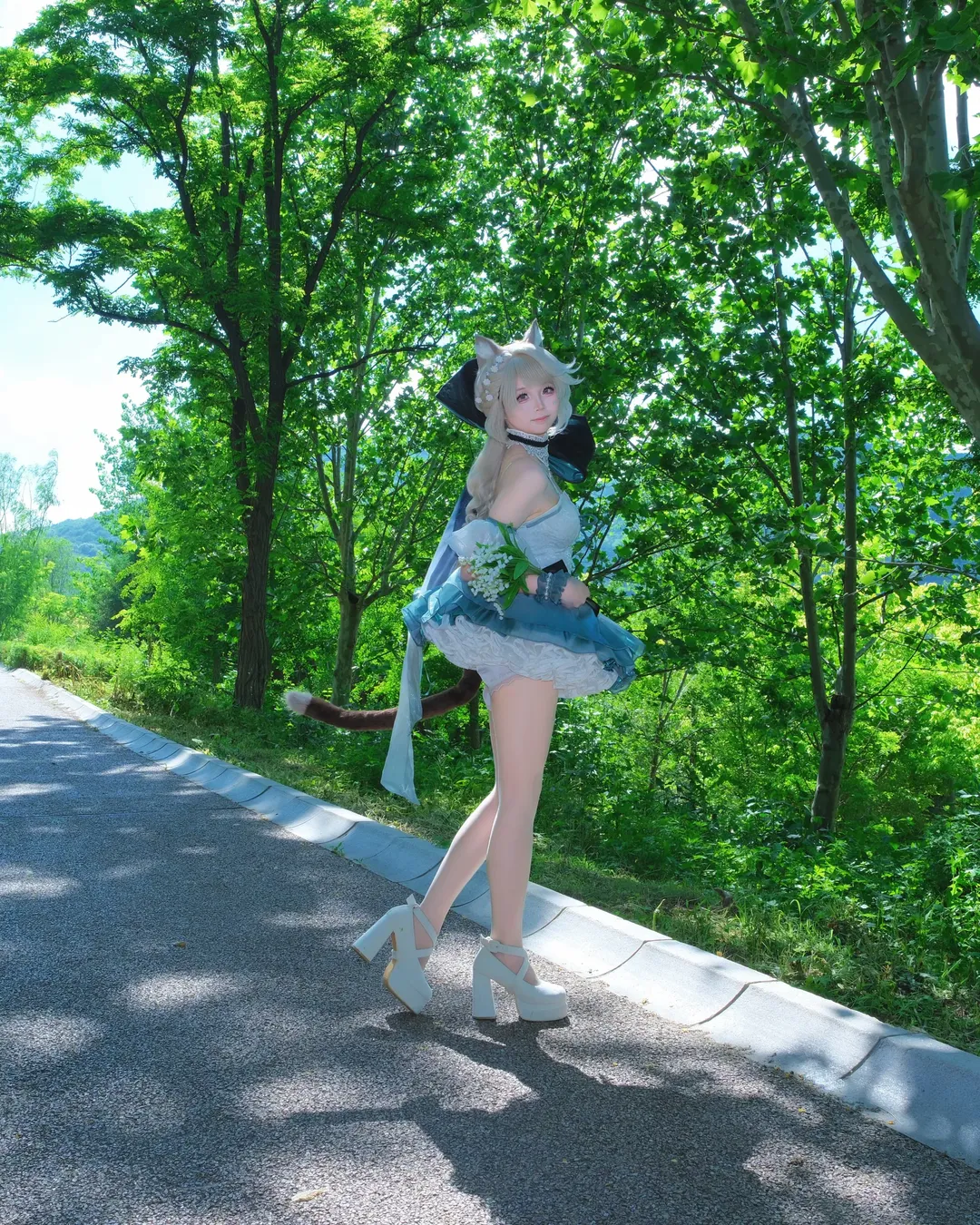 Genshin Impact, Lynette Cosplay, Lily of the Valley Waltz, Cosplay photography, Forest location - Image 7