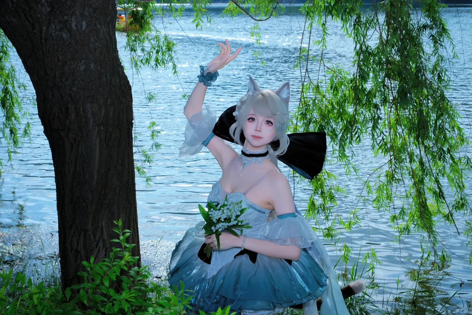 原神, 琳妮特cos, 二次元cosplay, 鈴蘭舞曲, 河邊攝影 - 第3張