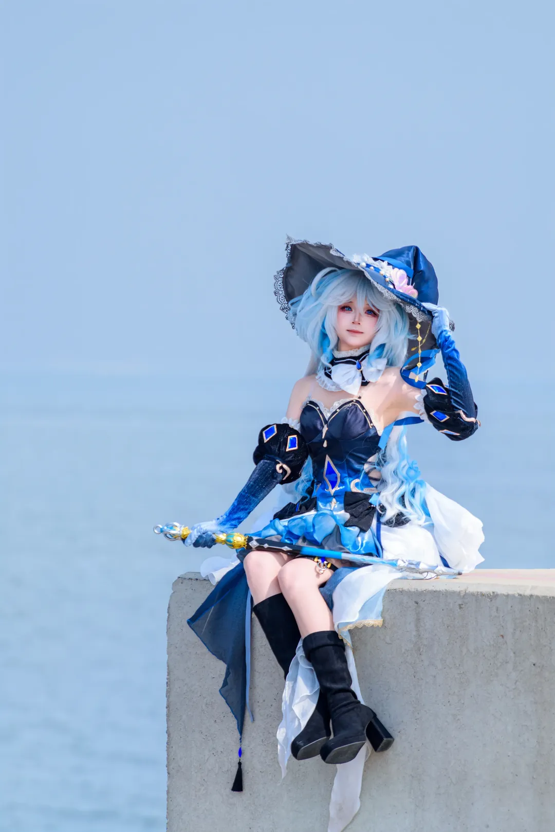 原神, フリーナ コスプレ, 捏造コスプレ, コスプレ撮影, 海辺のコスプレ - 2枚目