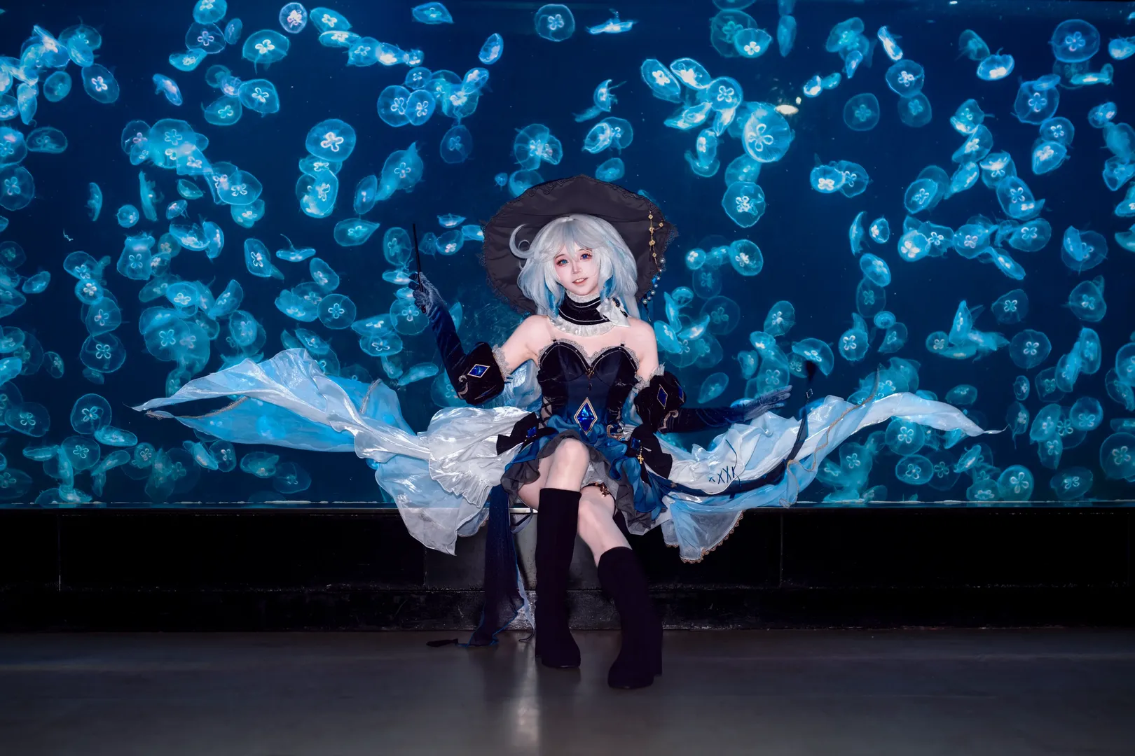 原神, cosplay, 芙宁娜cos, 二次元角色扮演, 水族馆摄影 - 第6张