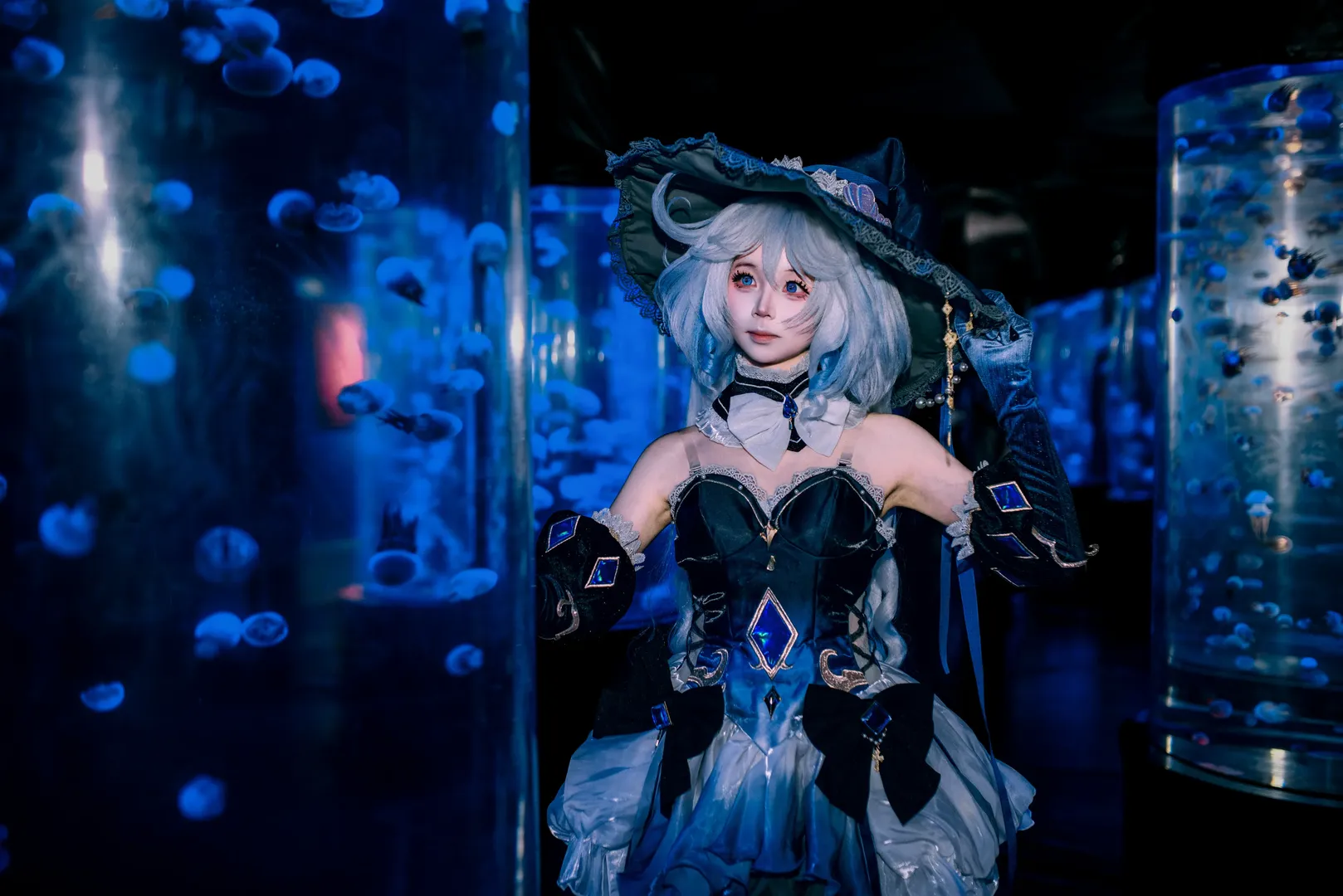 原神, cosplay, 芙宁娜cos, 二次元角色扮演, 水族馆摄影 - 第8张