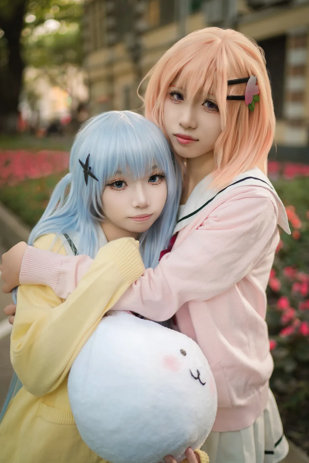 校園風cos, 二次元日常, 請問今天要來點兔子嗎, 雙人cosplay, 保登心愛cos - 第1張