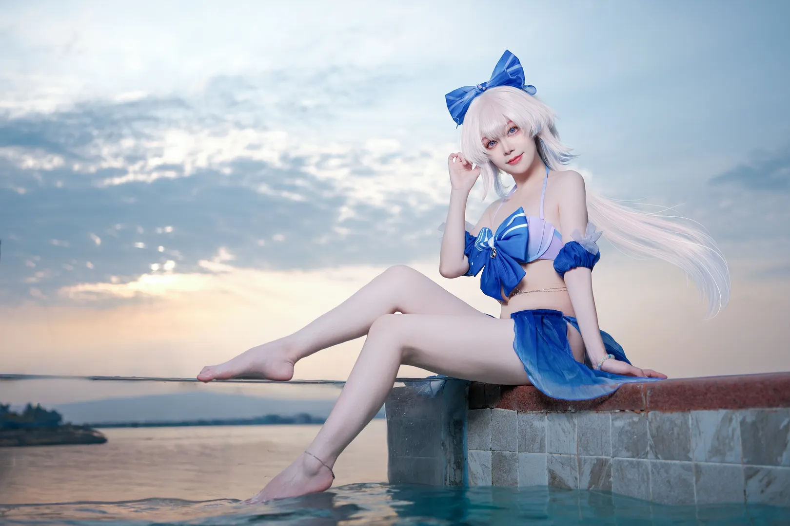 Genshin Impact, Swimsuit, Sangonomiya Kokomi cosplay, Outdoor photography, Kokomi cosplay - Image 2