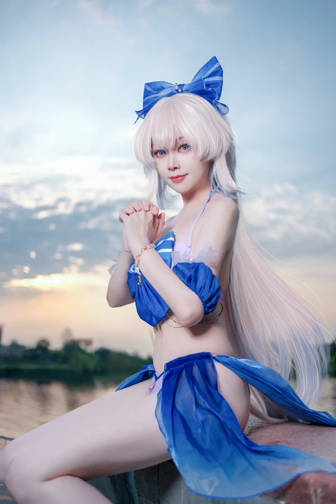 Genshin Impact, Swimsuit, Sangonomiya Kokomi cosplay, Outdoor photography, Kokomi cosplay - Image 3