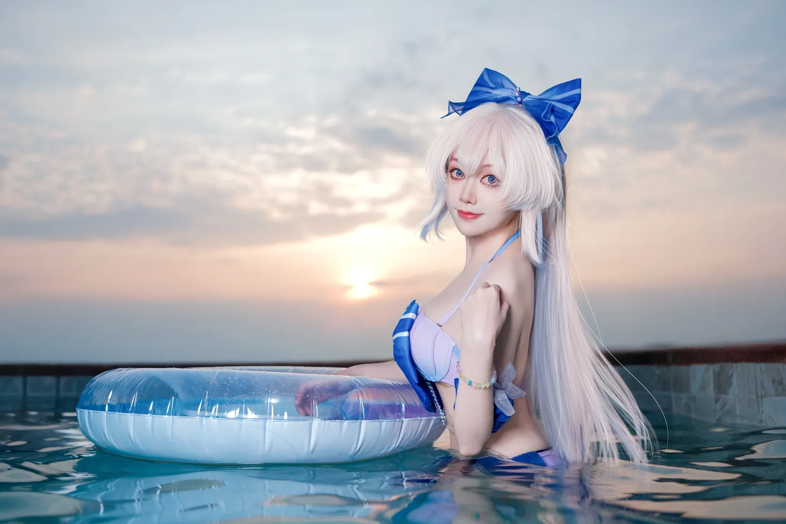 原神, 泳装, 珊瑚宫心海cos, 外景摄影, 心海cosplay