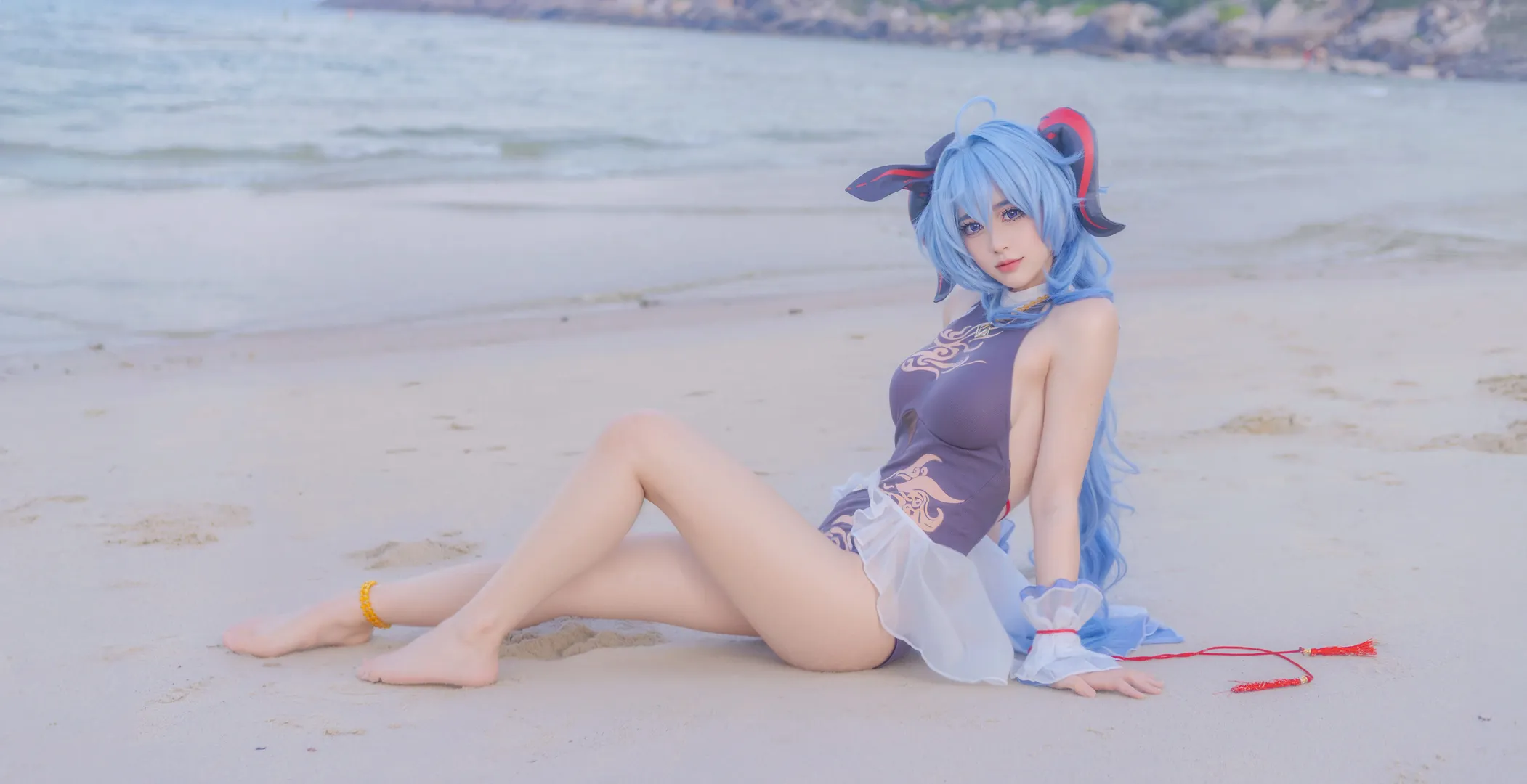 原神, 甘雨cos, 原神cosplay, 甘雨泳装, 海滨cos - 第10张