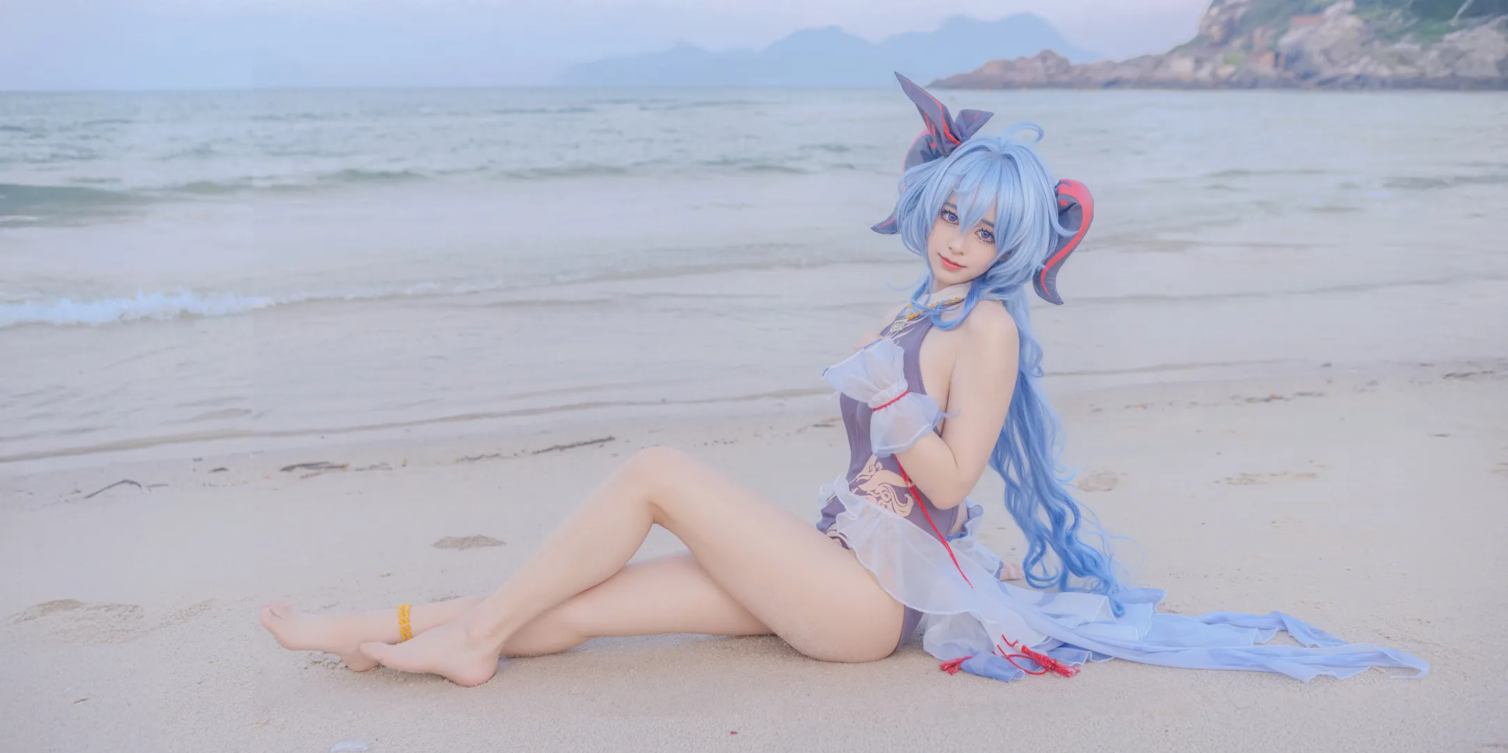 原神, 甘雨cos, 原神cosplay, 甘雨泳装, 海滨cos - 第11张
