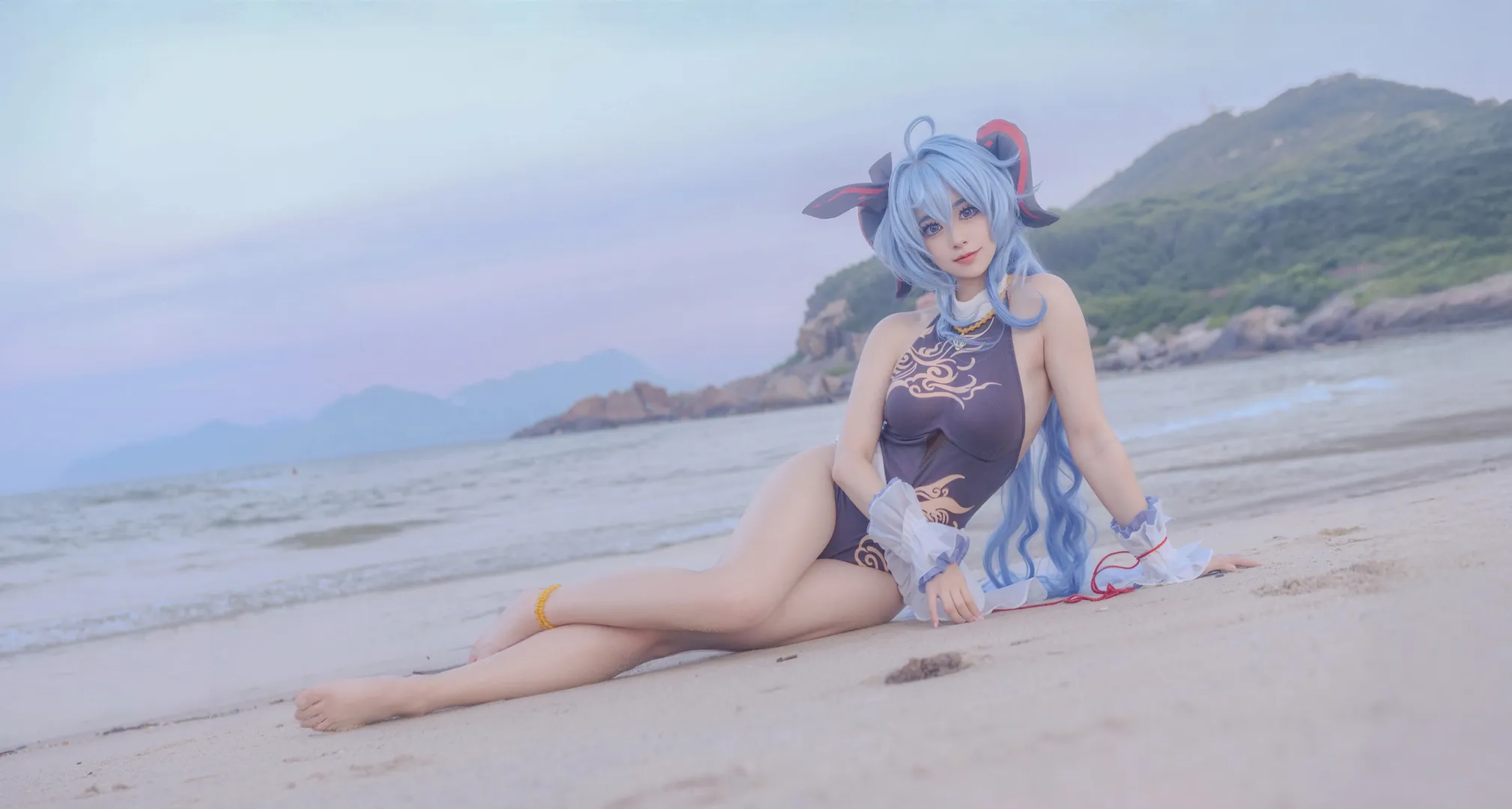 原神, 甘雨cos, 原神cosplay, 甘雨泳装, 海滨cos - 第12张