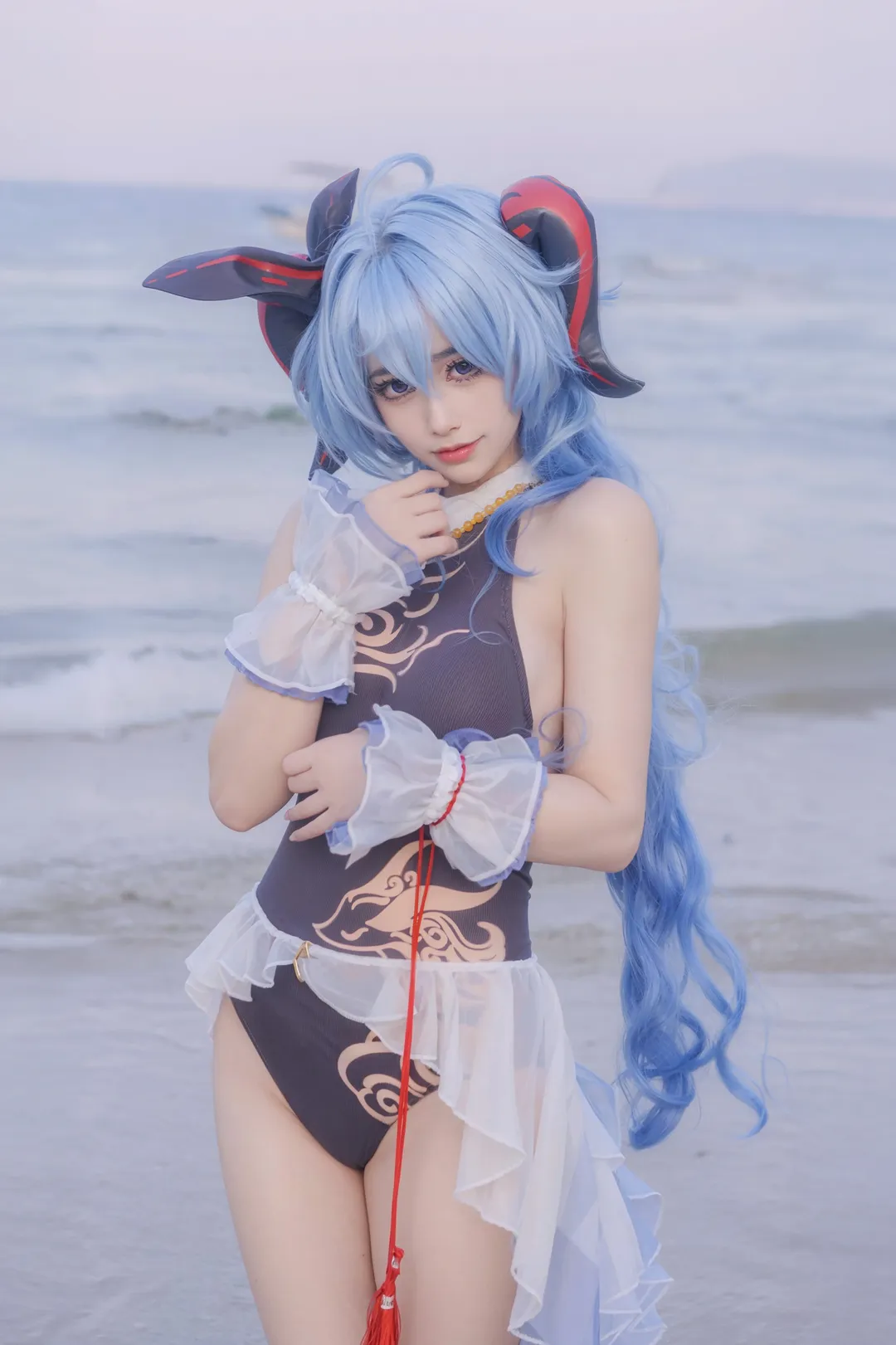 原神, 甘雨cos, 原神cosplay, 甘雨泳装, 海滨cos - 第4张